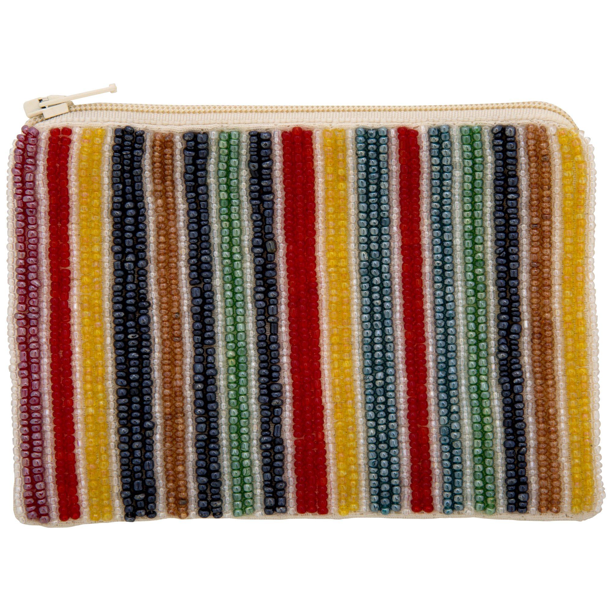 Hand-Beaded Horizon Pouch - Multi