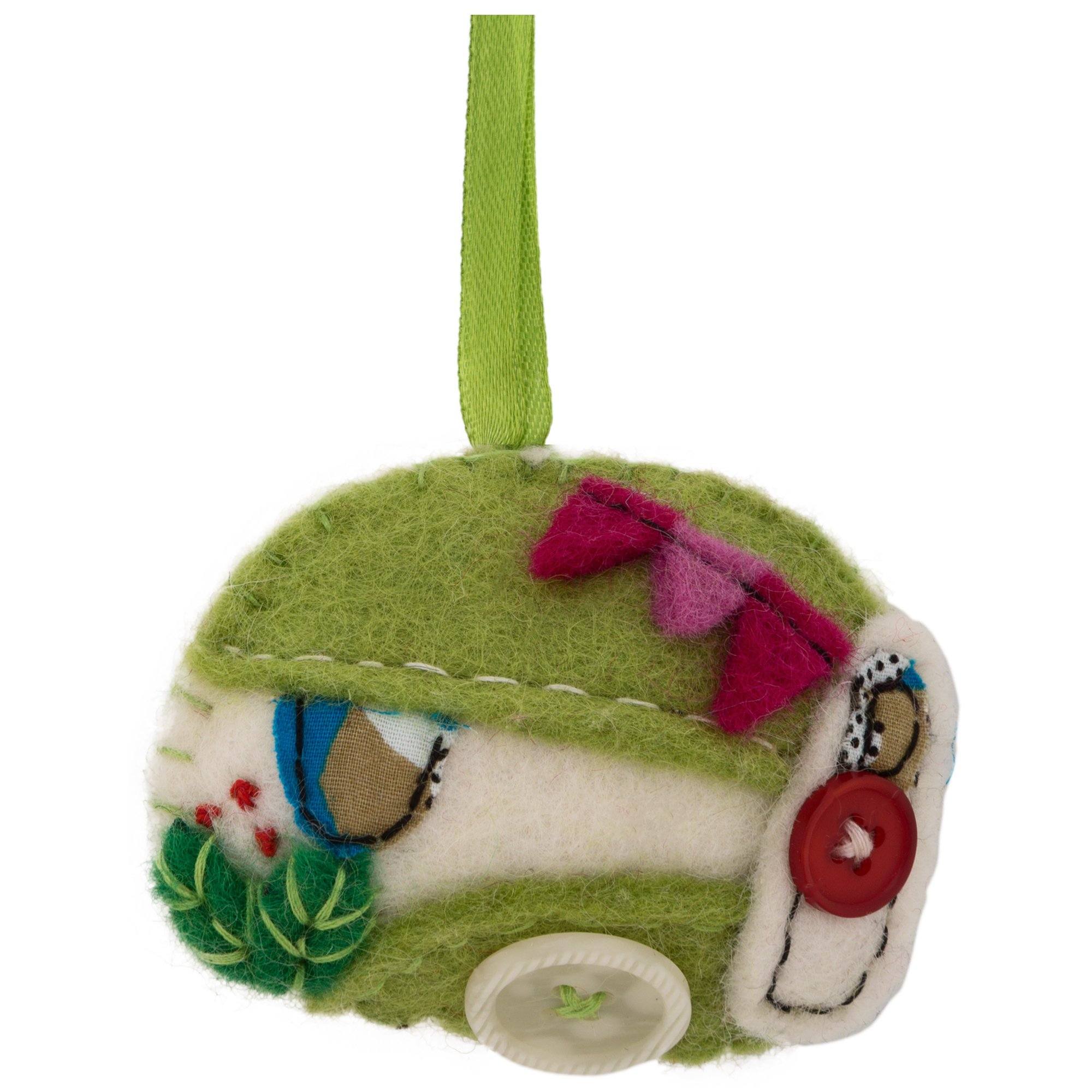 Happy Camper Ornament - Green