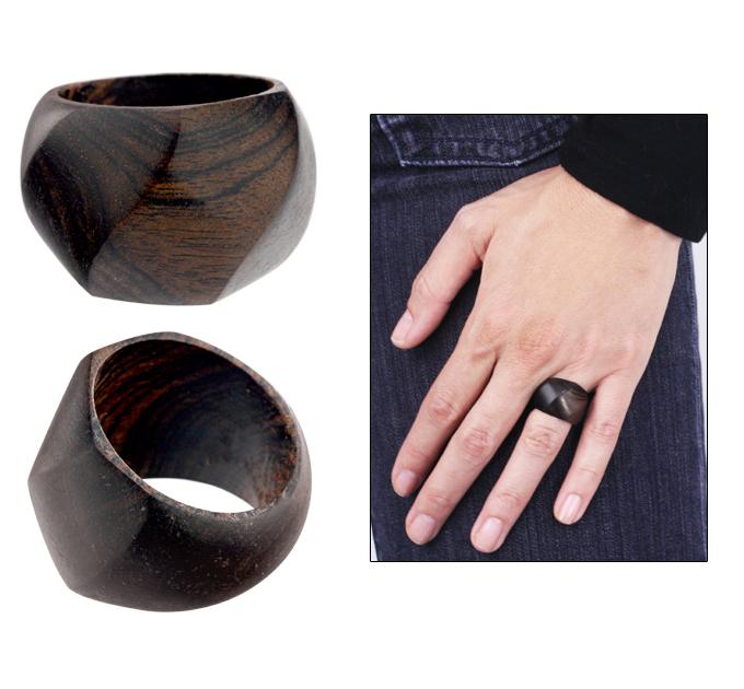 Ethical Ebony Diamond-Cut Ring - 6