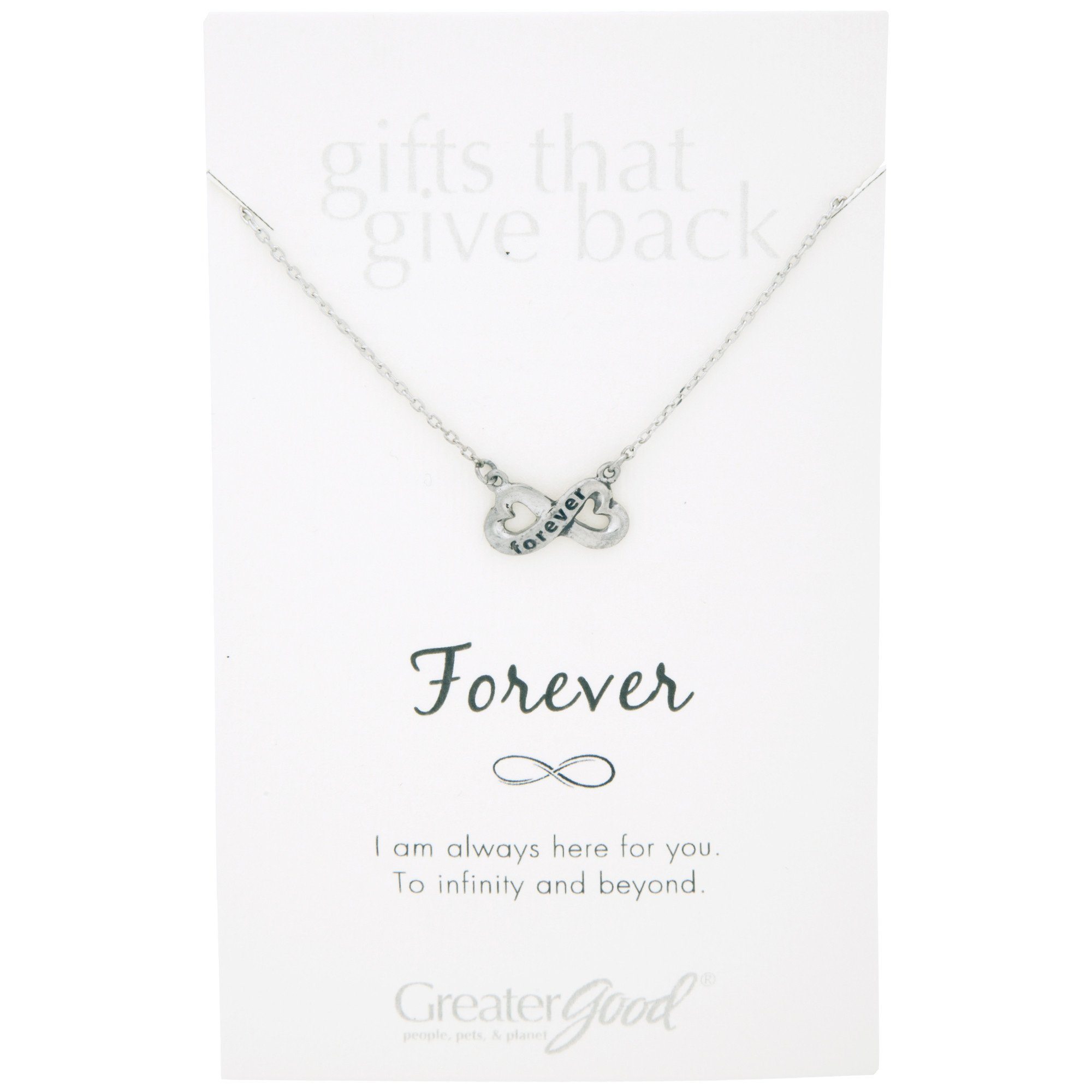 Infinite Strength Of Love Pewter Necklace - Hearts