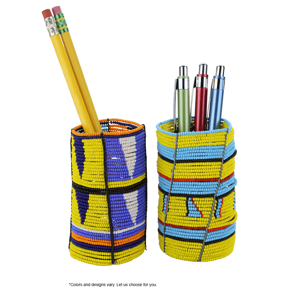 Kenyan Beaded Pencil Pot - Single