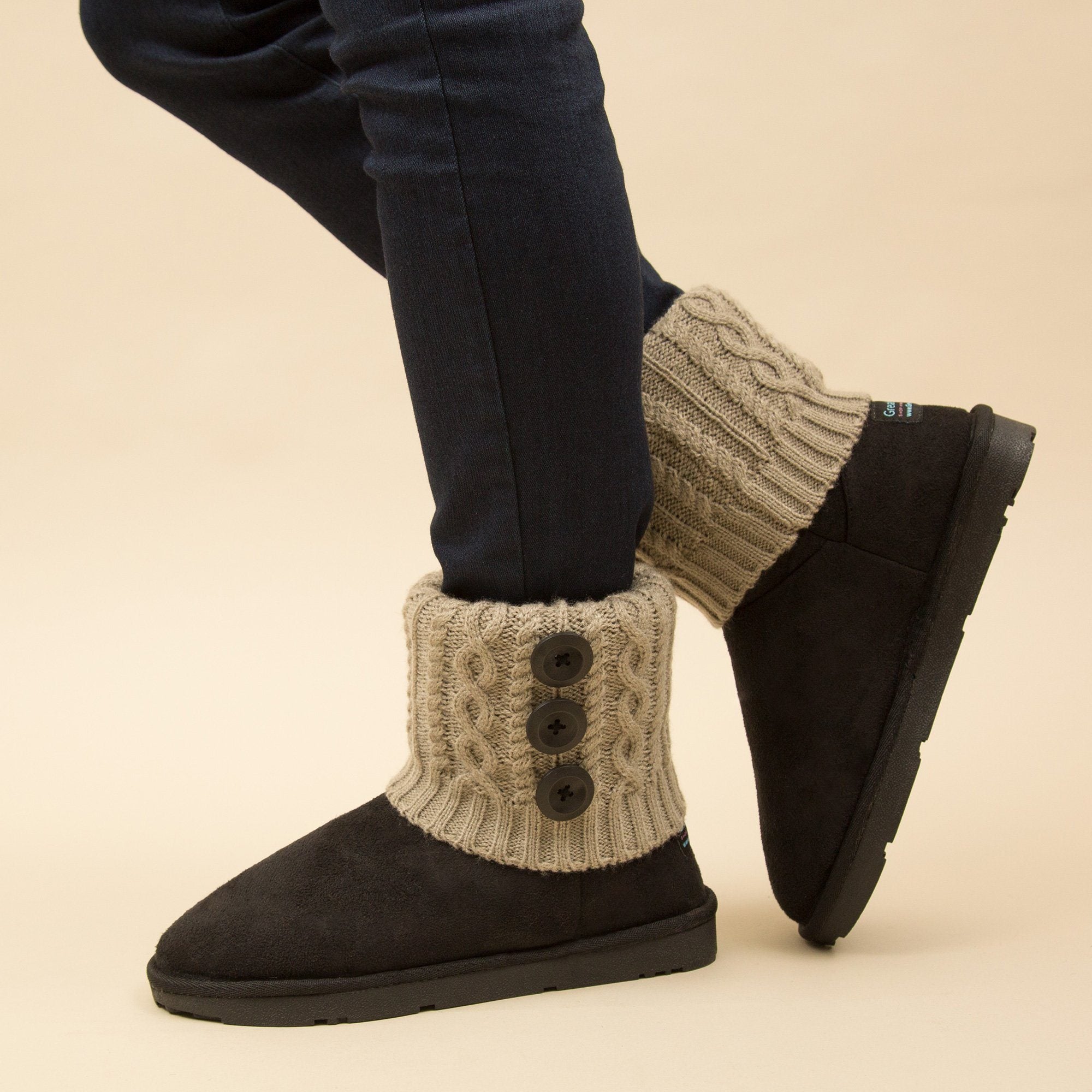 knitted cuff boots