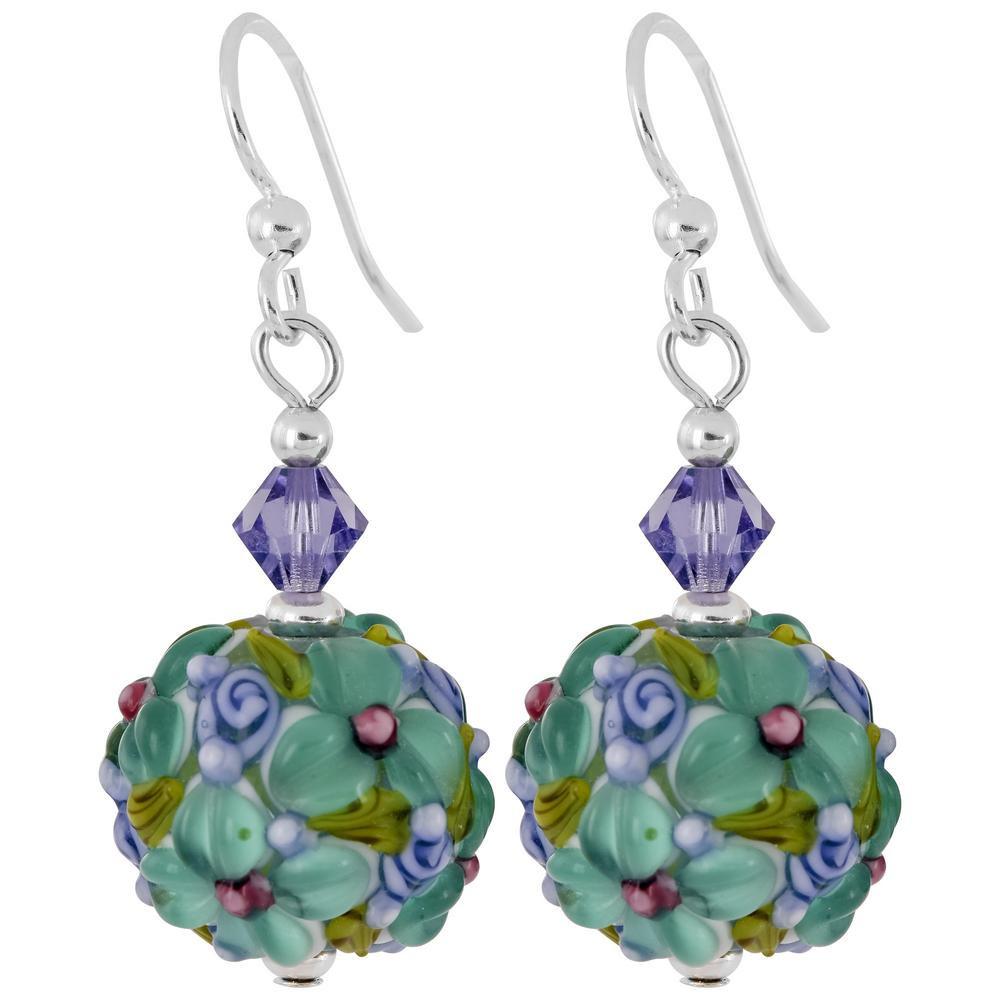 Lampwork Glass Bead Earrings - Turquoise - Single Pair