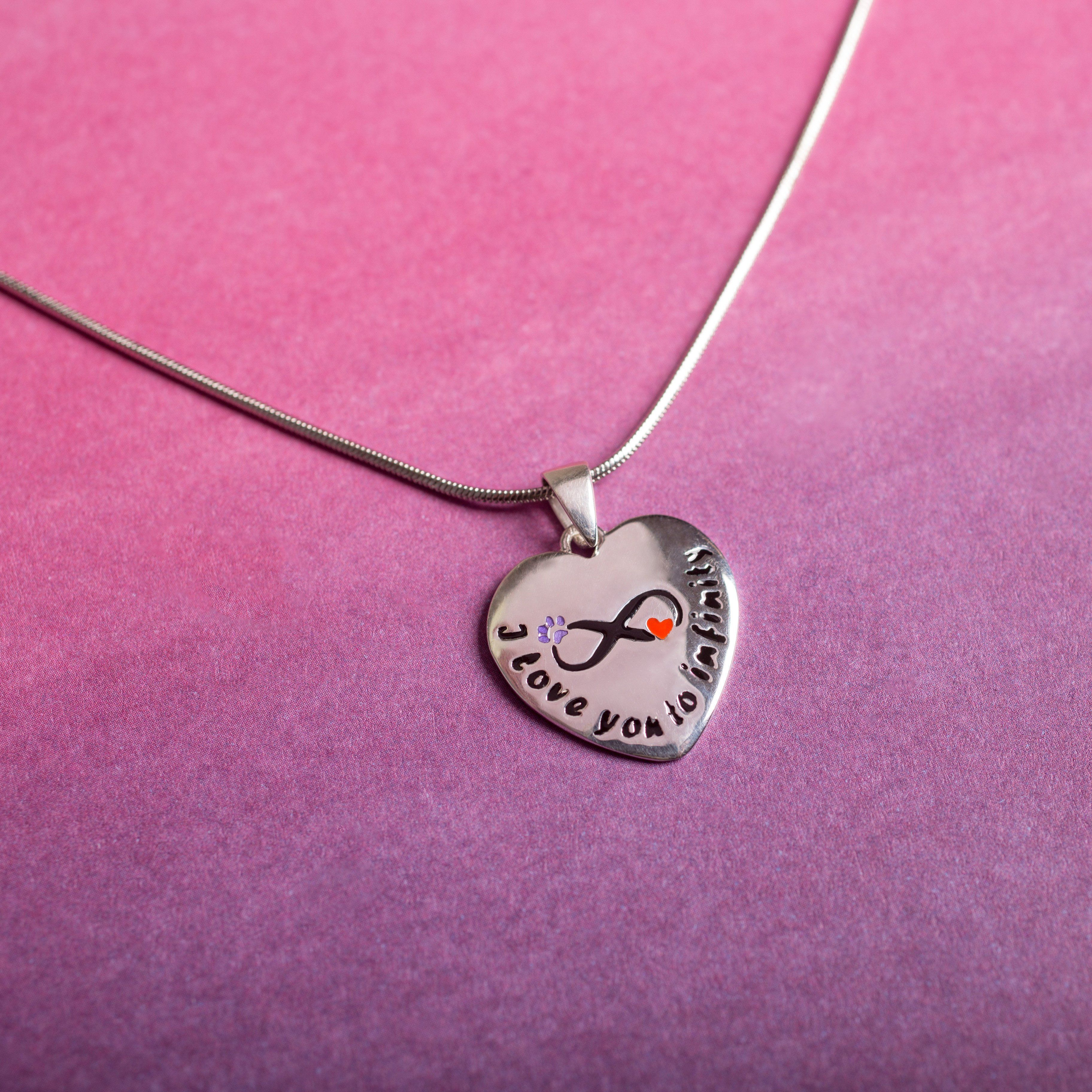 Love To Infinity Sterling Paw Necklace - With Snake Chain