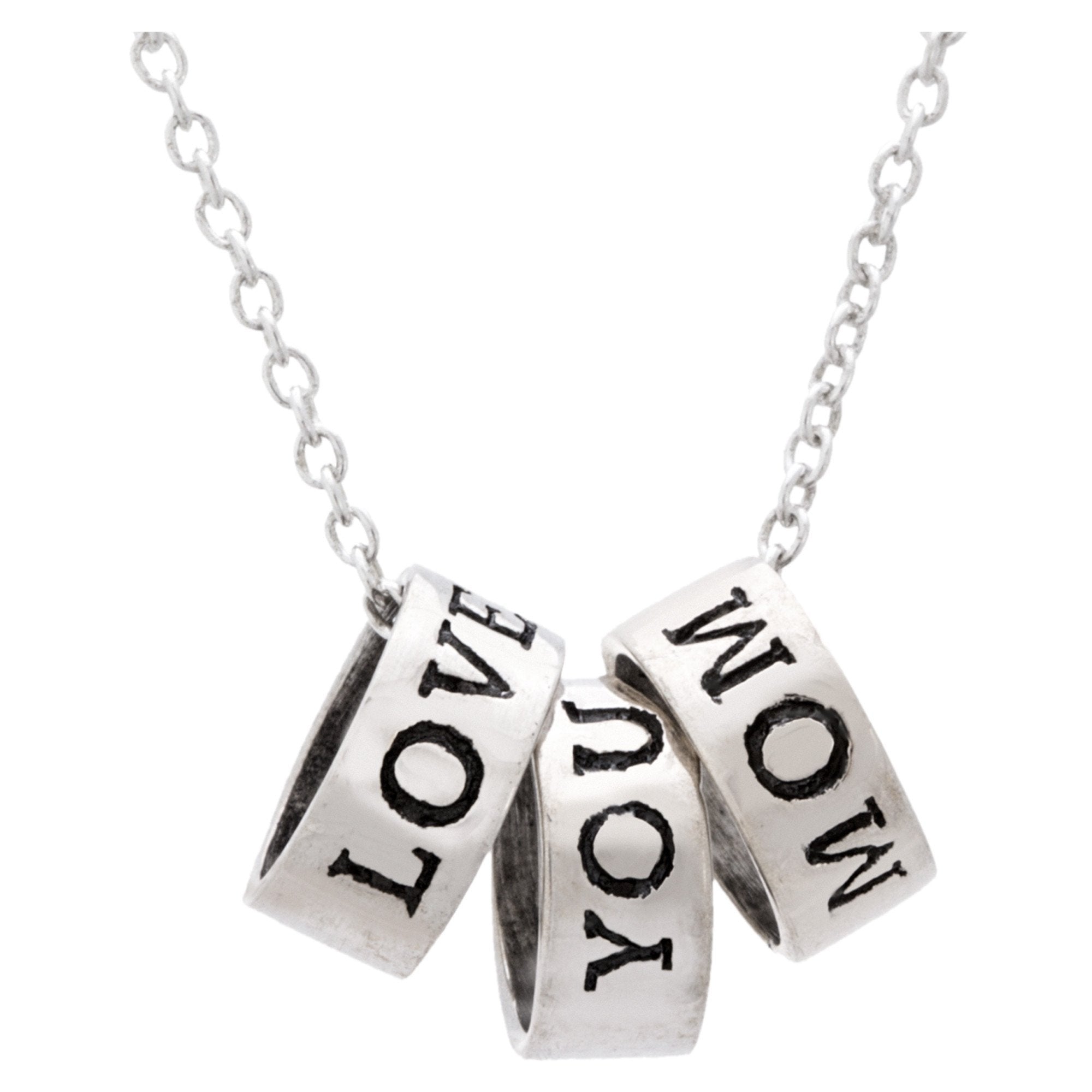 Love You Mom Sterling Necklace - With Sterling Silver Chain