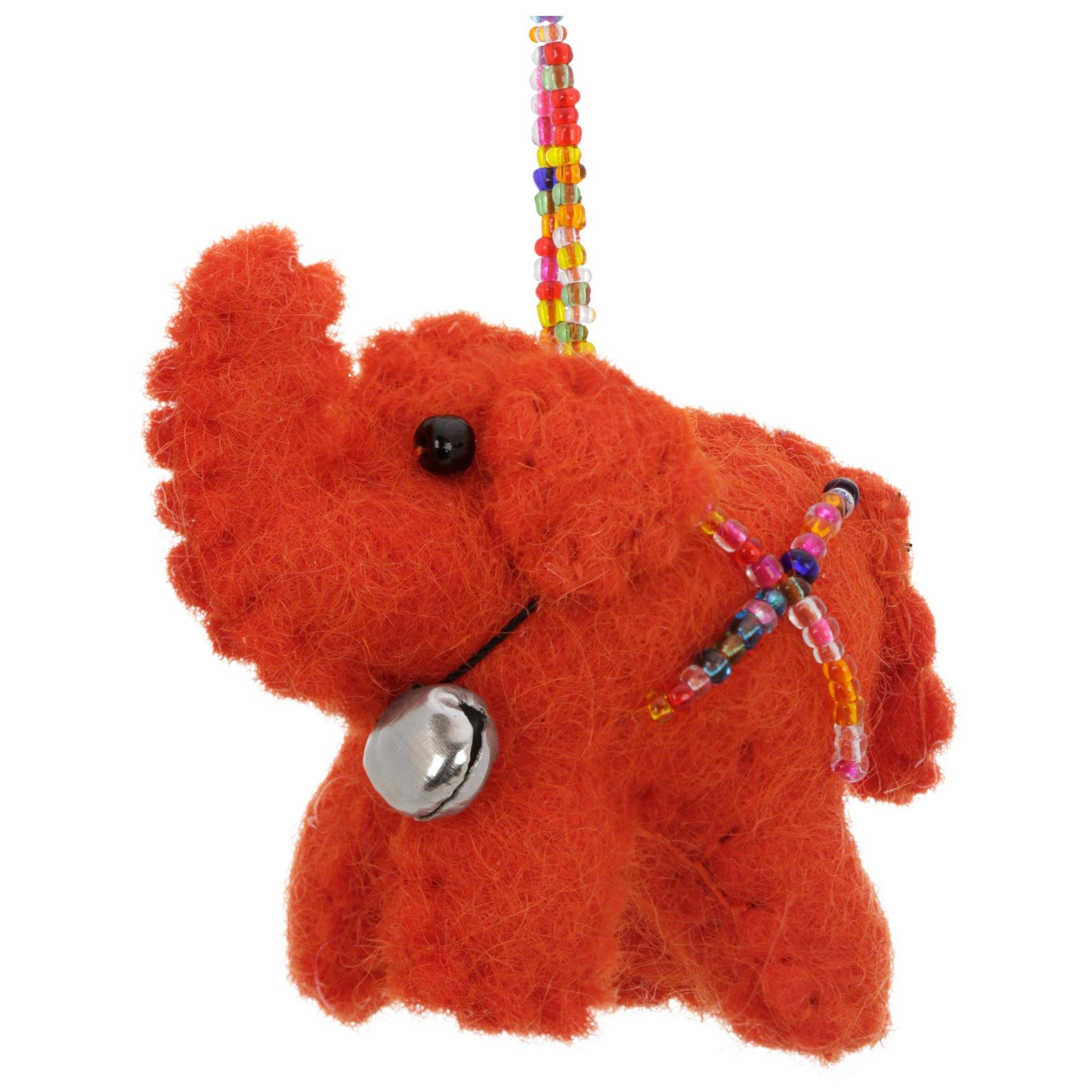 Lucky Little Elephant Ornament - Orange