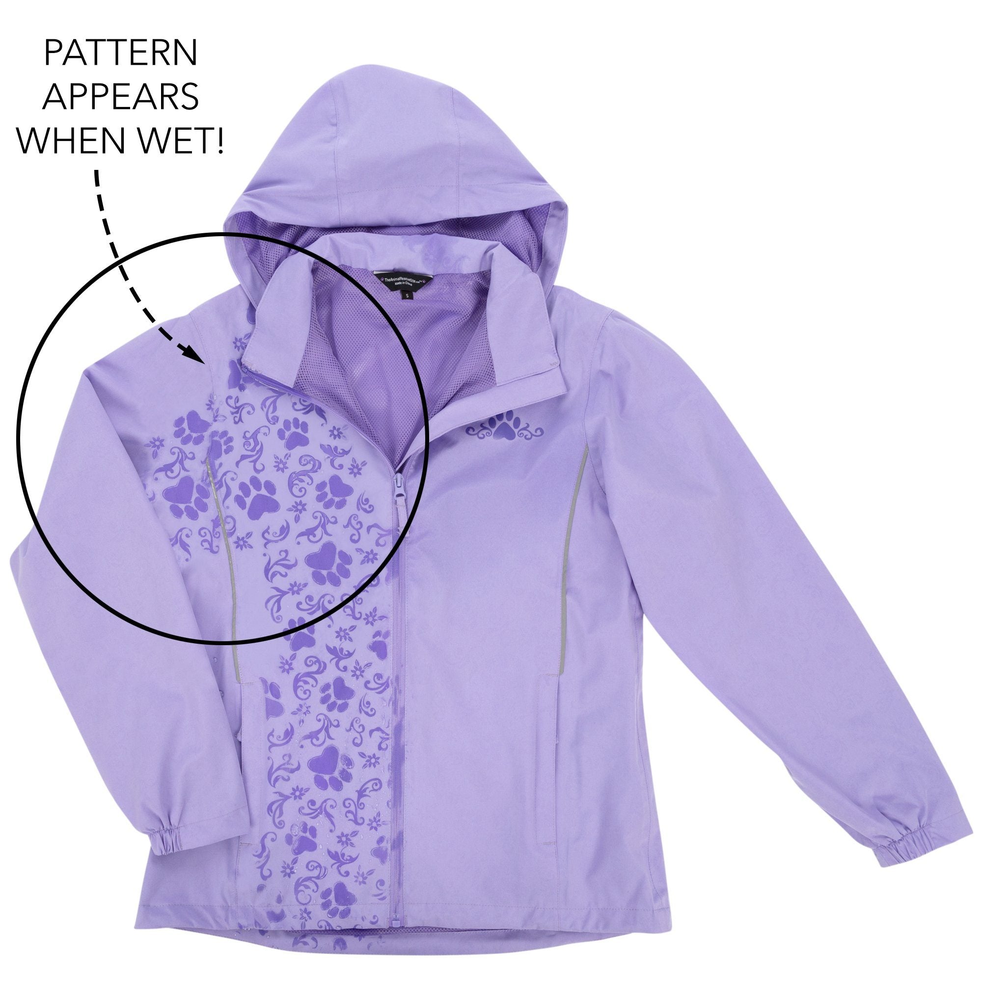 Magical Print Paw Print Rain Jacket - Gray - 2X