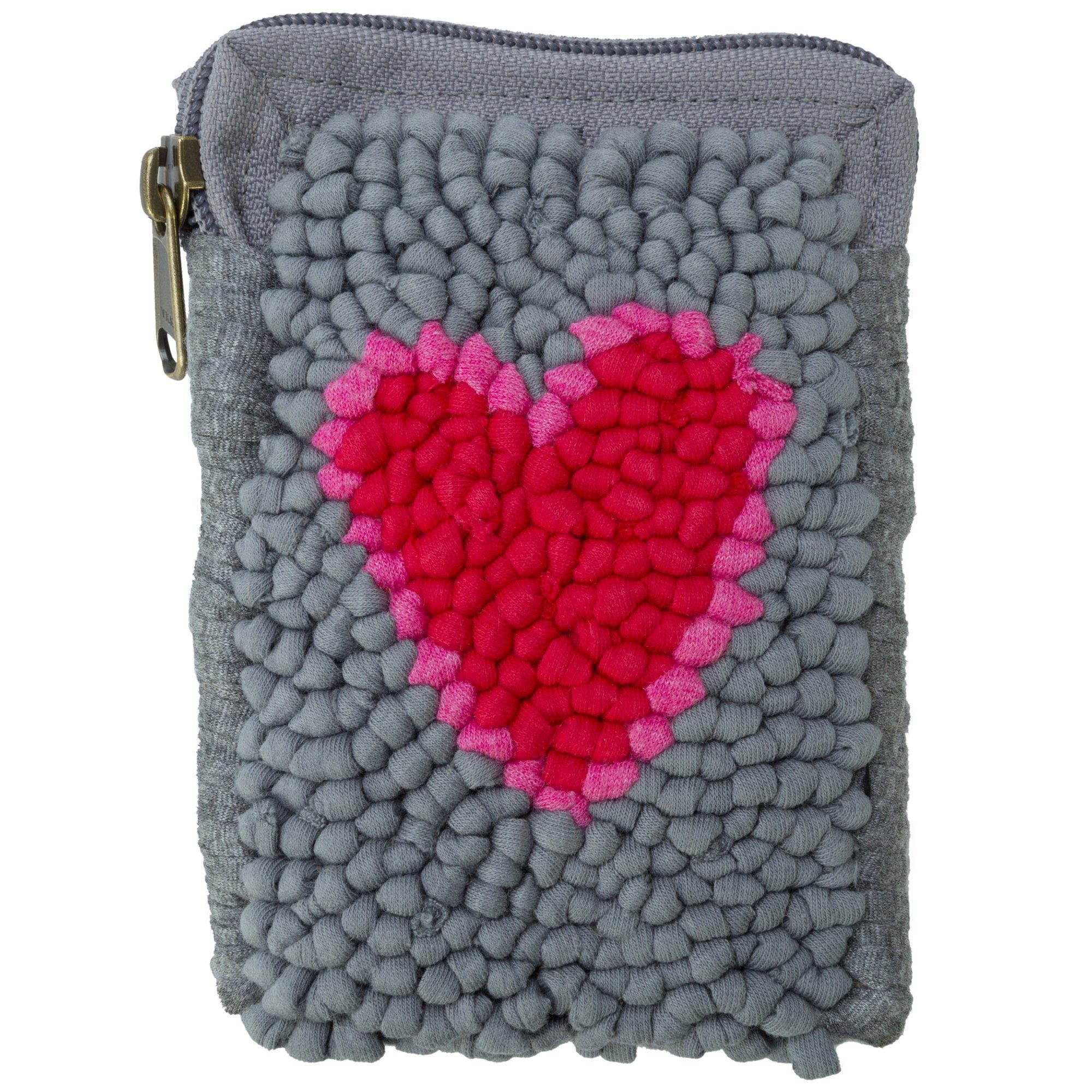 Mielie Gadget Pouch - Heart - Red/Gray