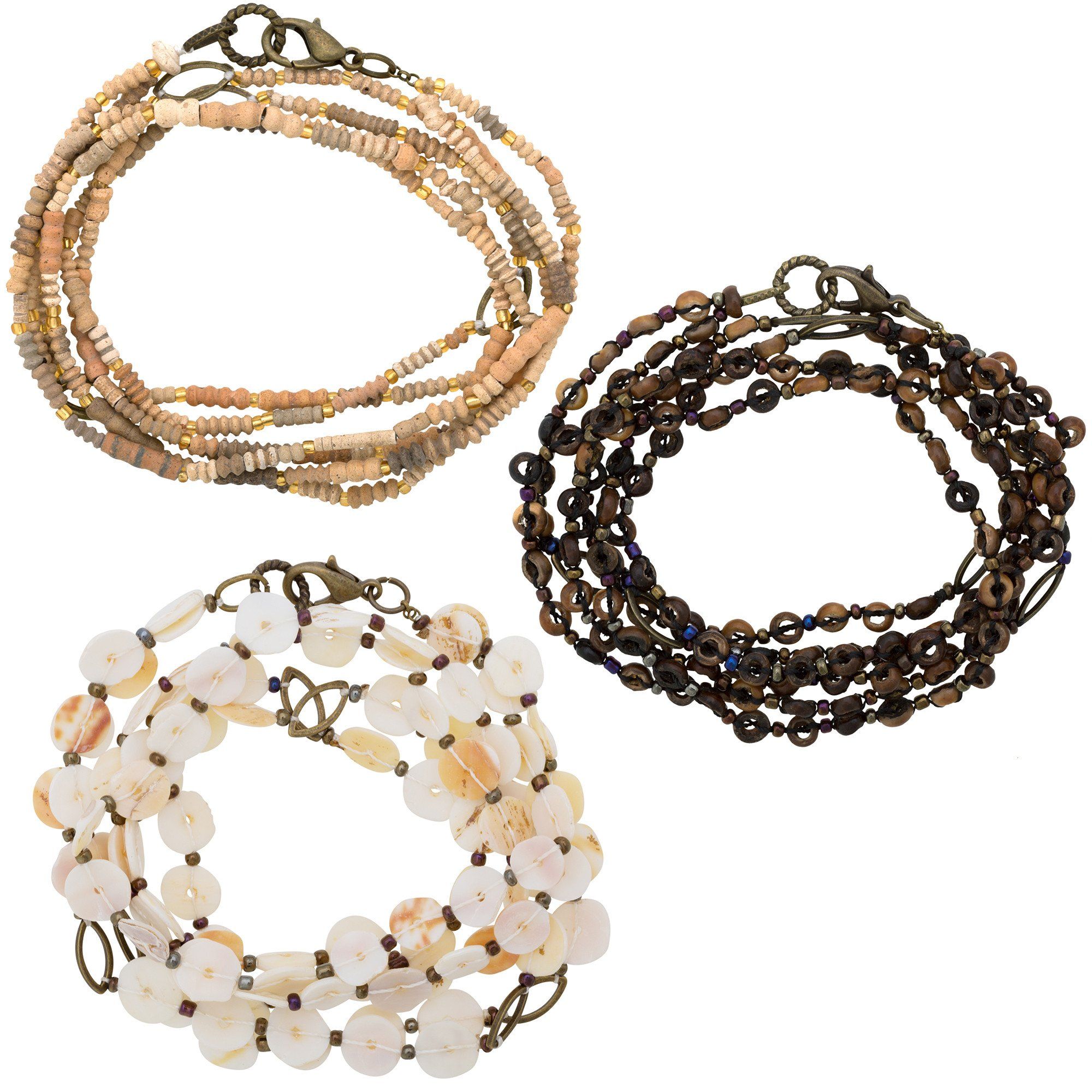 Muse Y Necklace & Wrap Bracelet - Shell