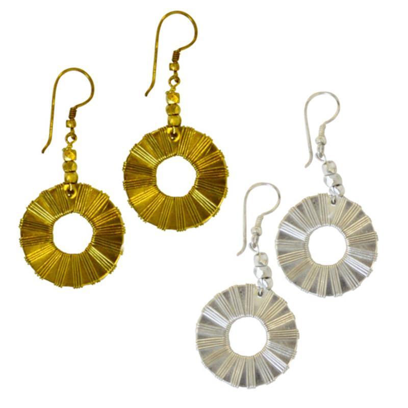 New Dimensions Circle Earrings - Gold-tone