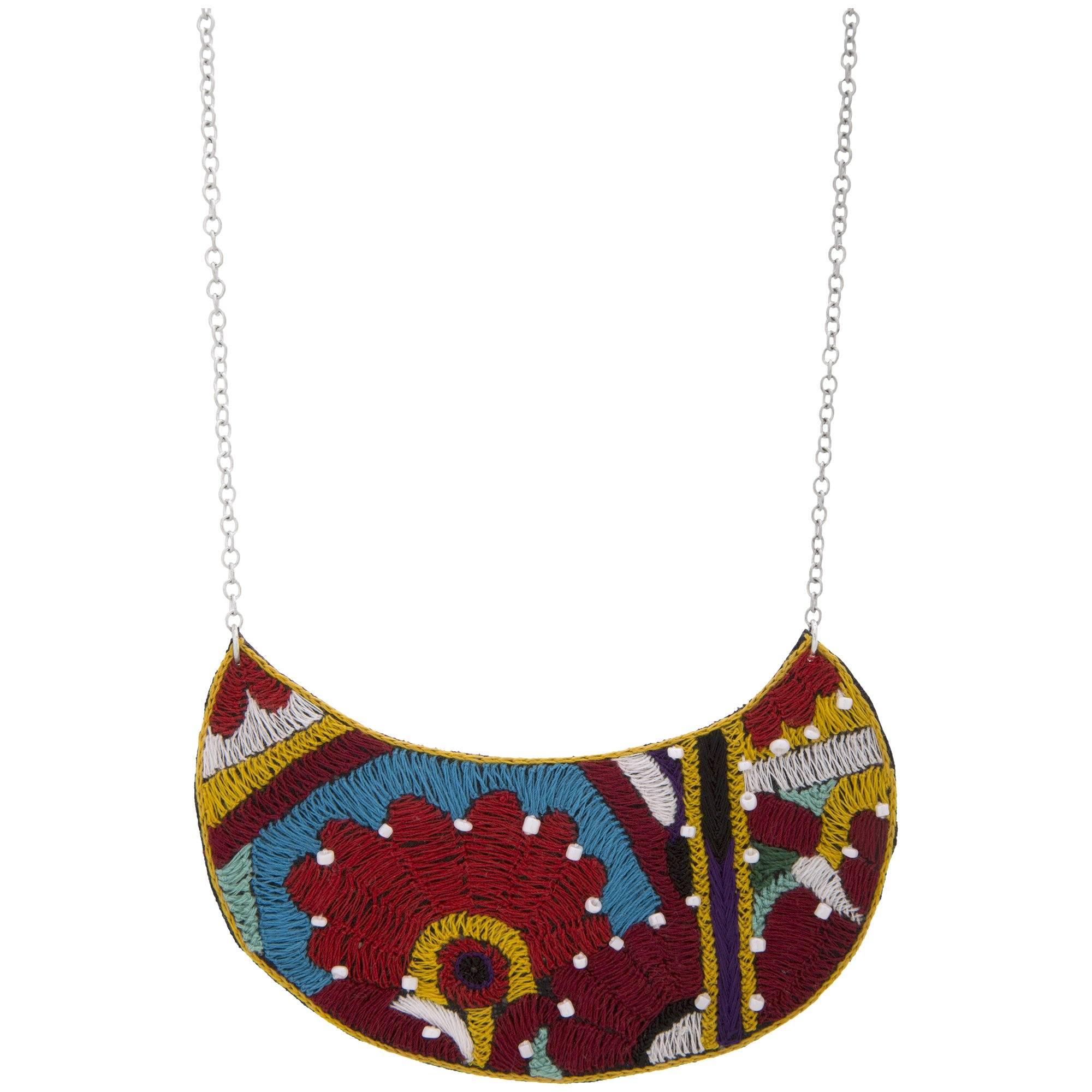 Nomad Heritage Crescent Necklace - Red