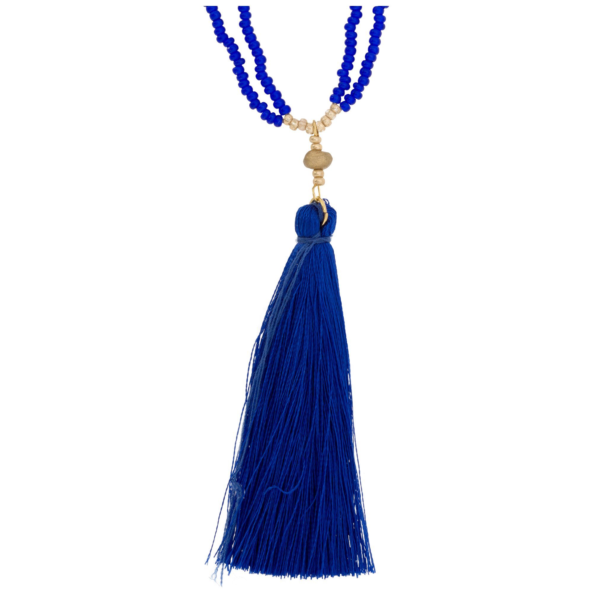 Ombre Tassel Necklace - Blue