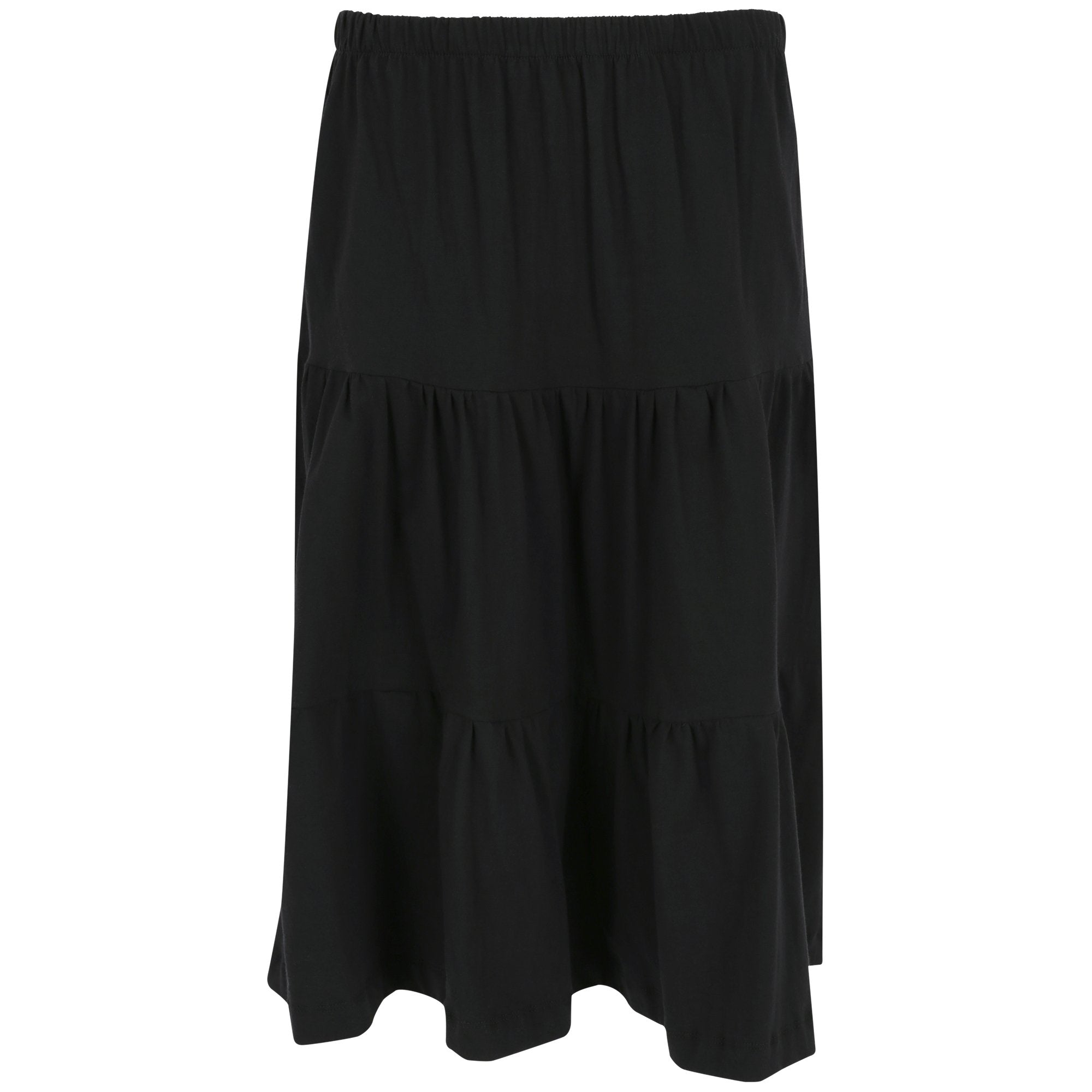 Organic Tiered Travel Skirt - Black - S