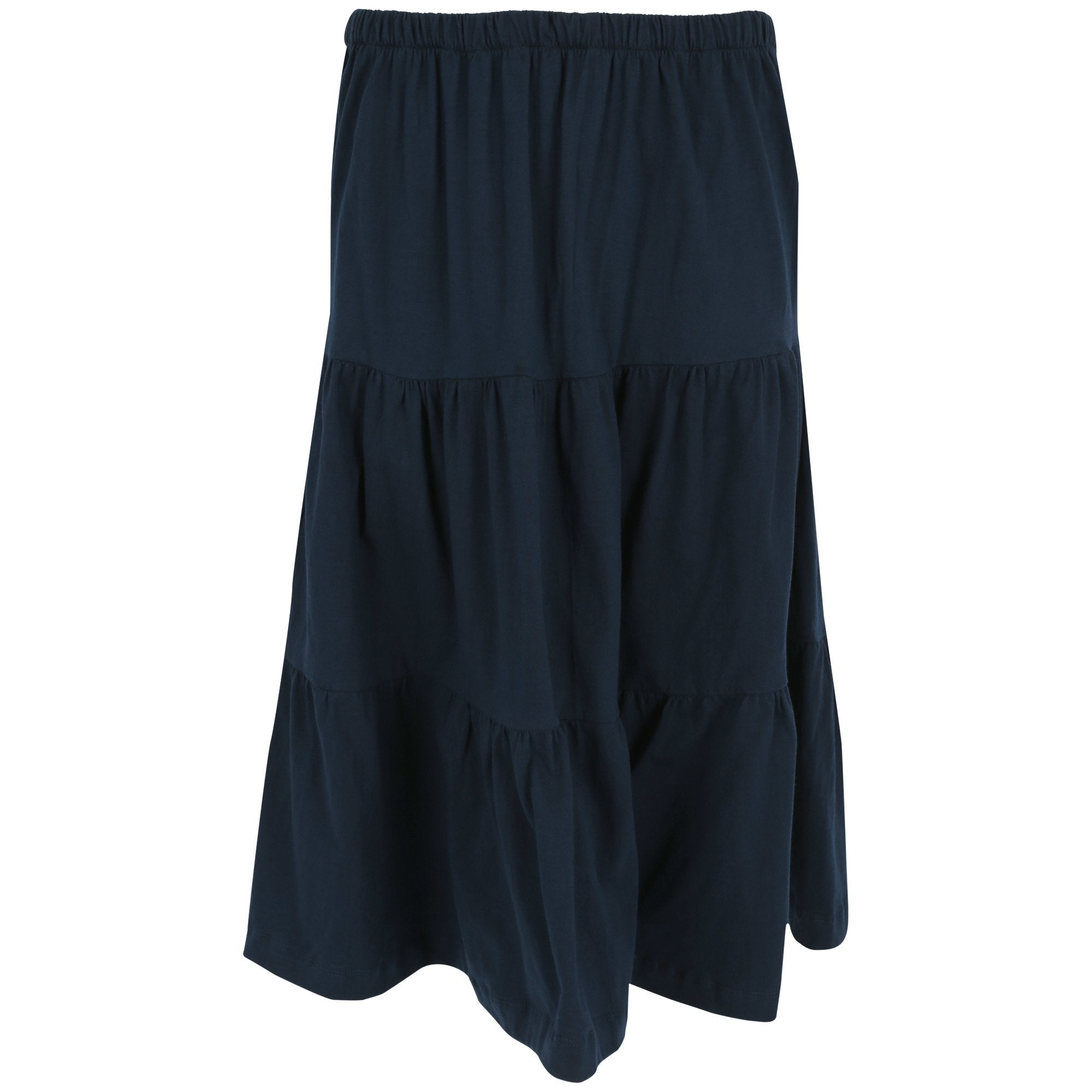Organic Tiered Travel Skirt - Navy - S