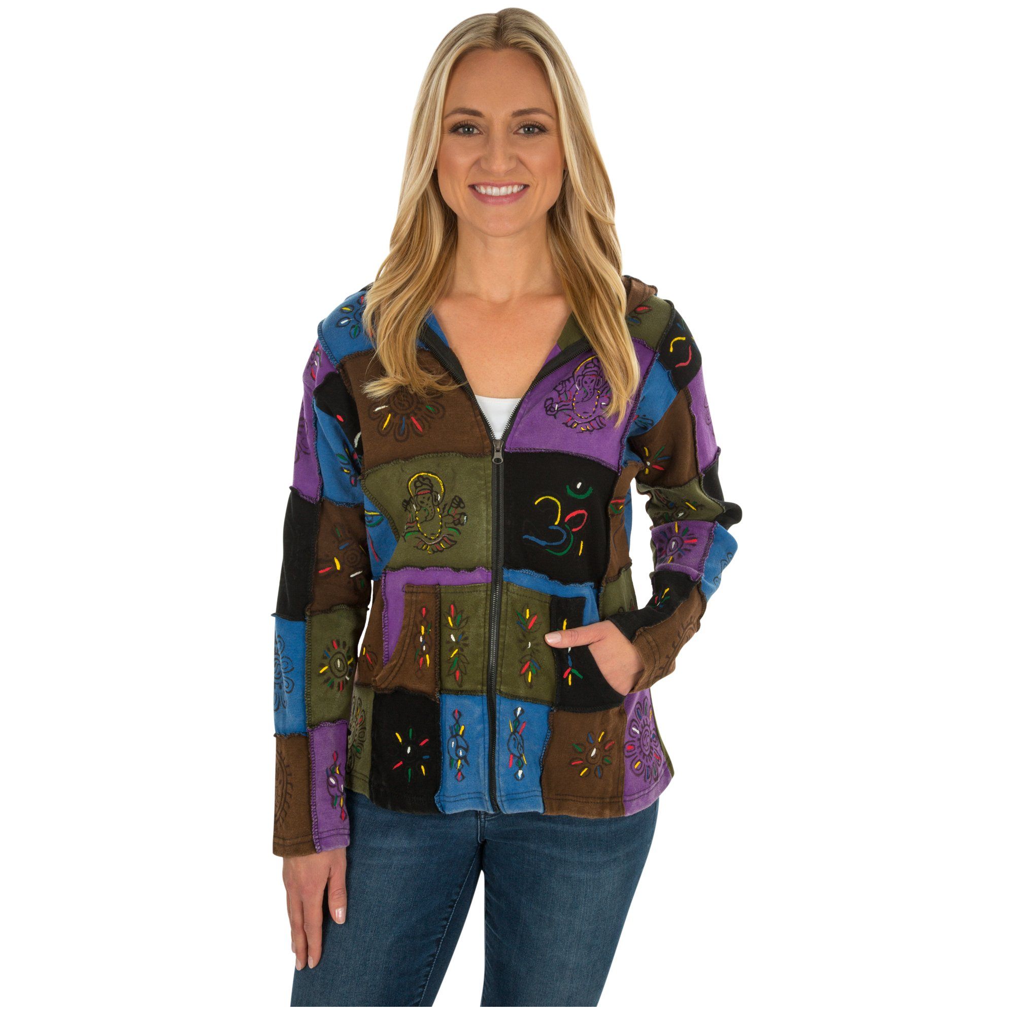 Patchwork Stonewashed Hooded Jacket – The Rainforest Site