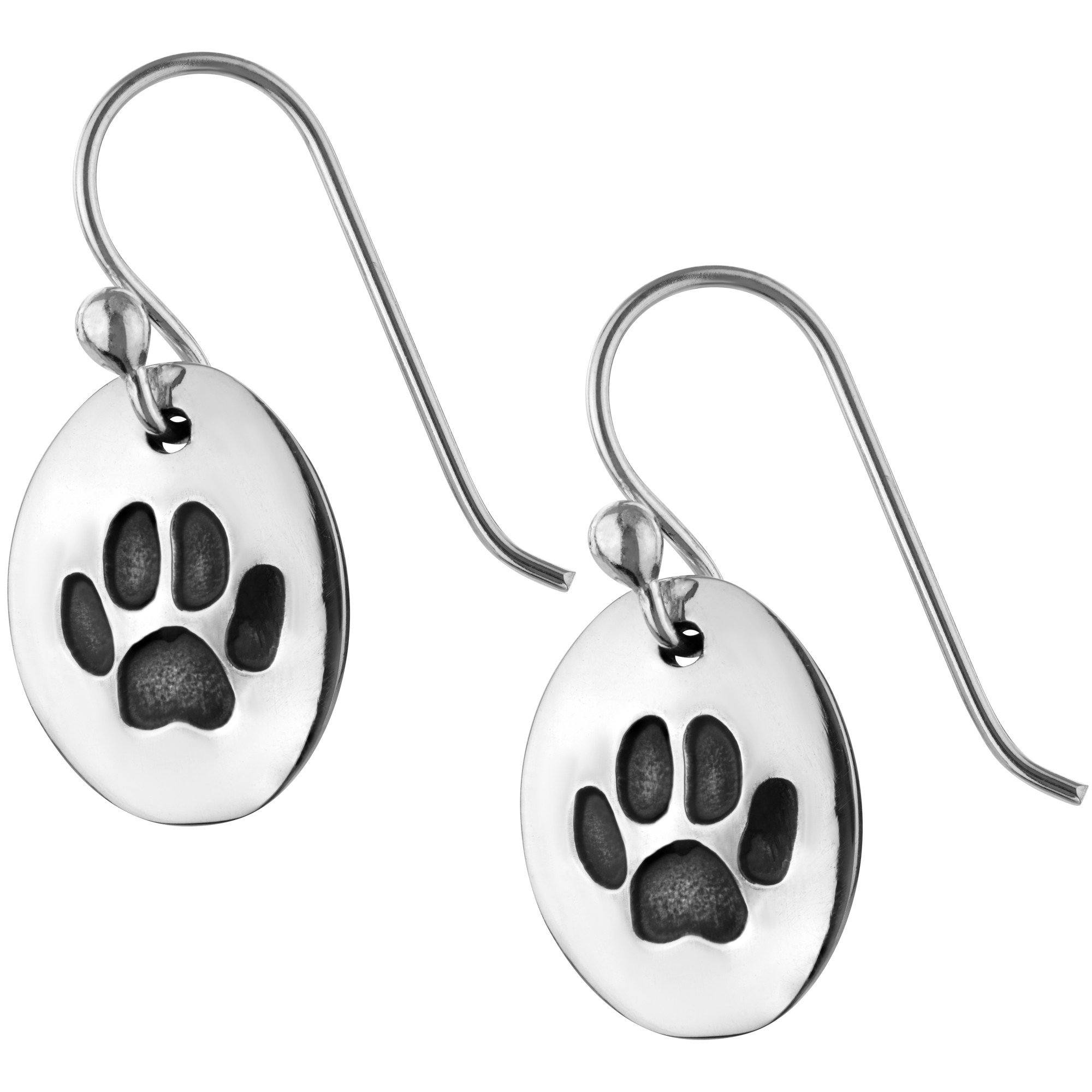 Paw Print Cut Out Sterling Earrings