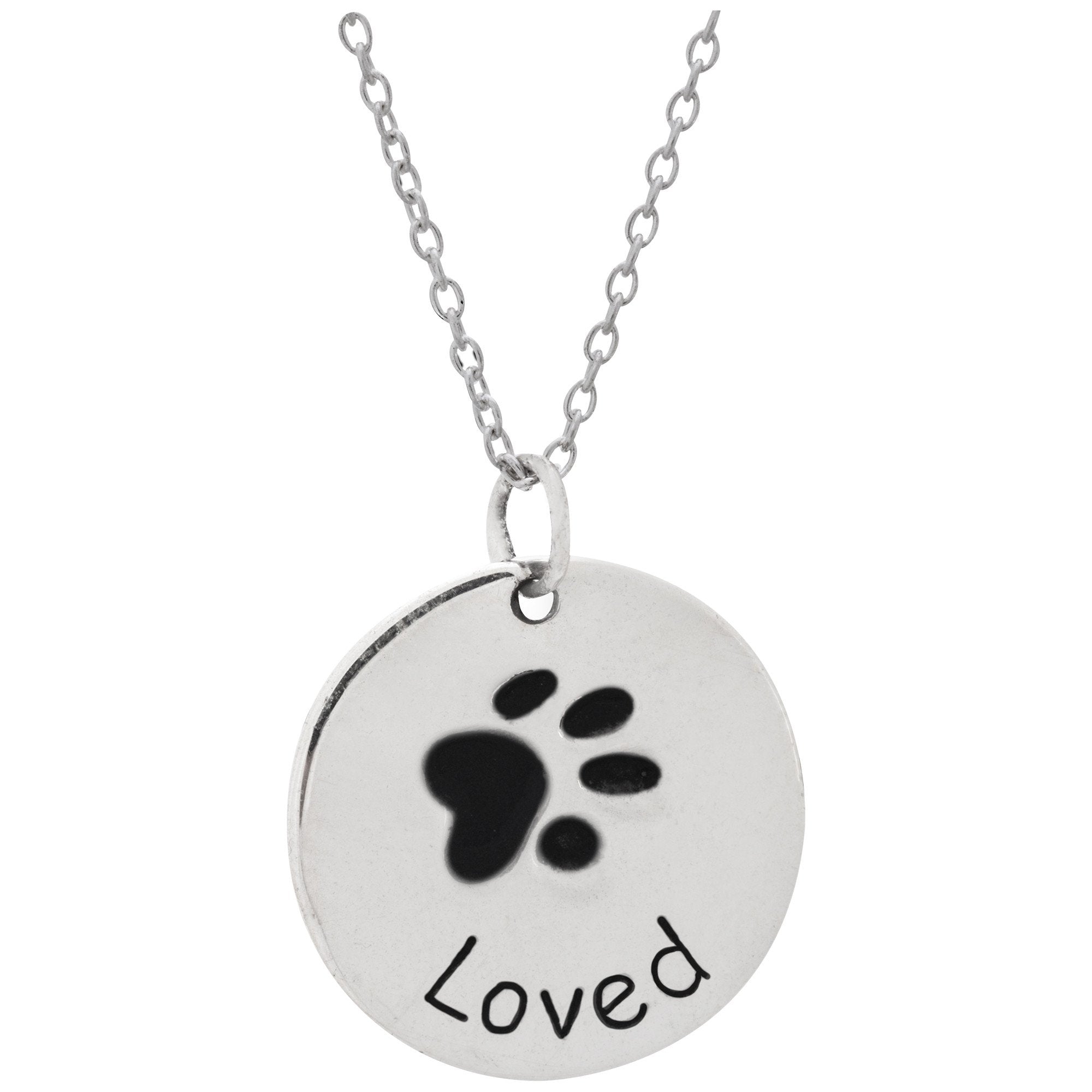 Paw Print Love Sterling Necklace - Loved