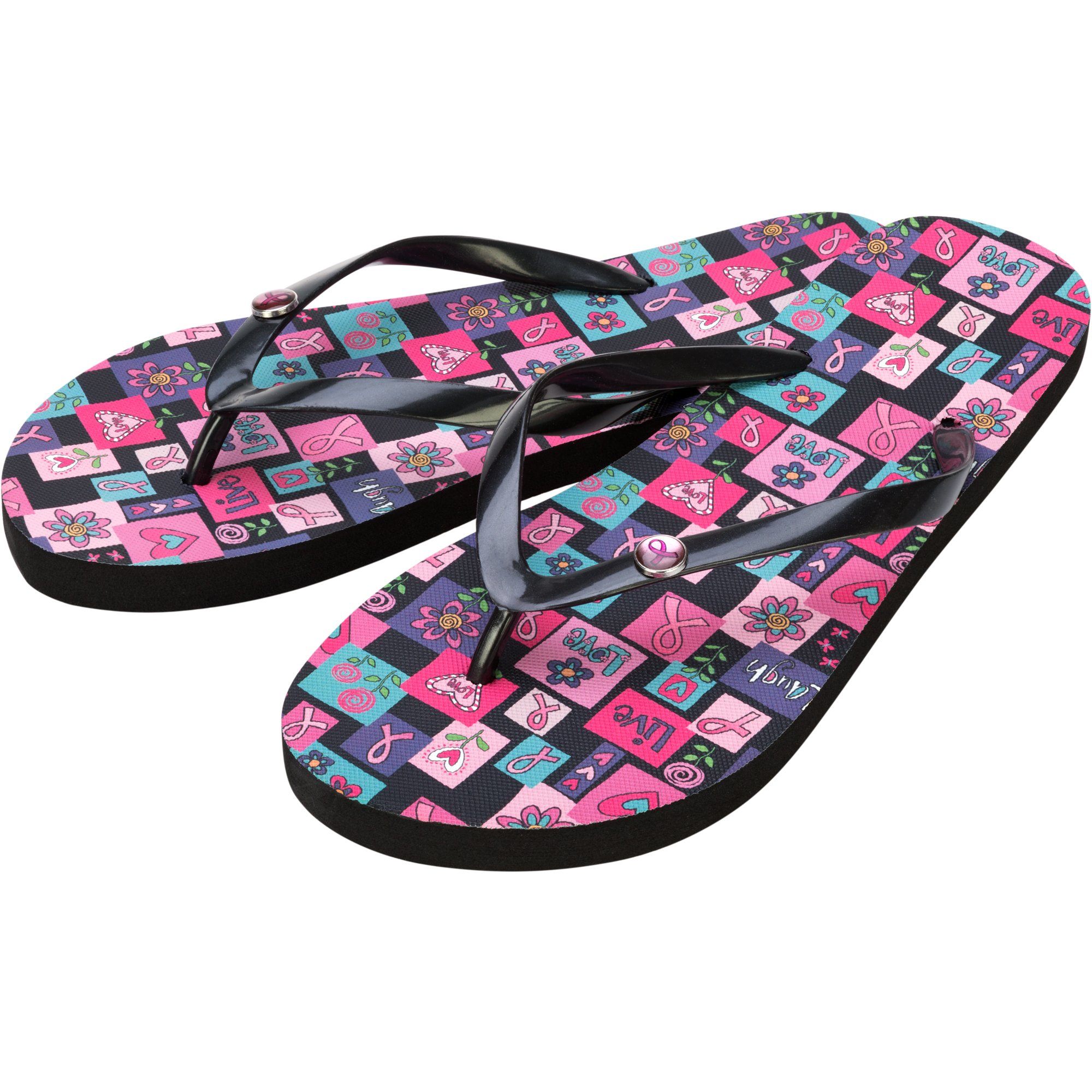 love pink flip flops