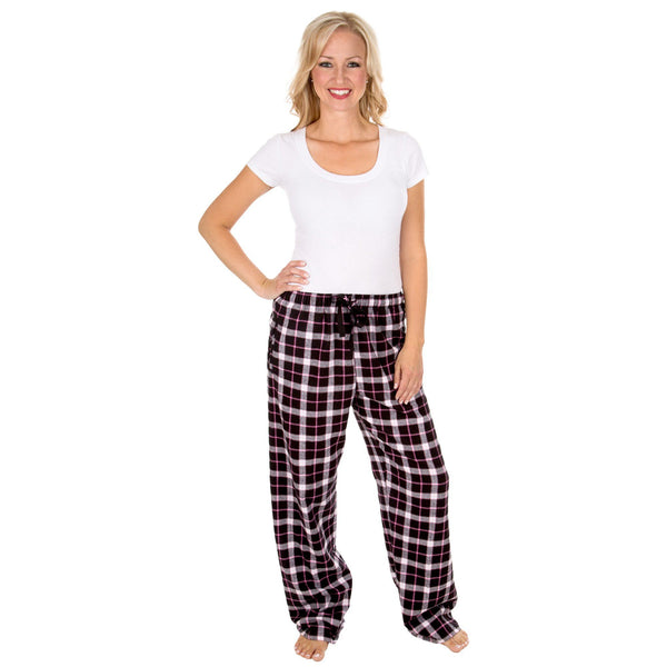 Pink Ribbon Plaid Flannel Lounge Pants | The Breast Cancer Site