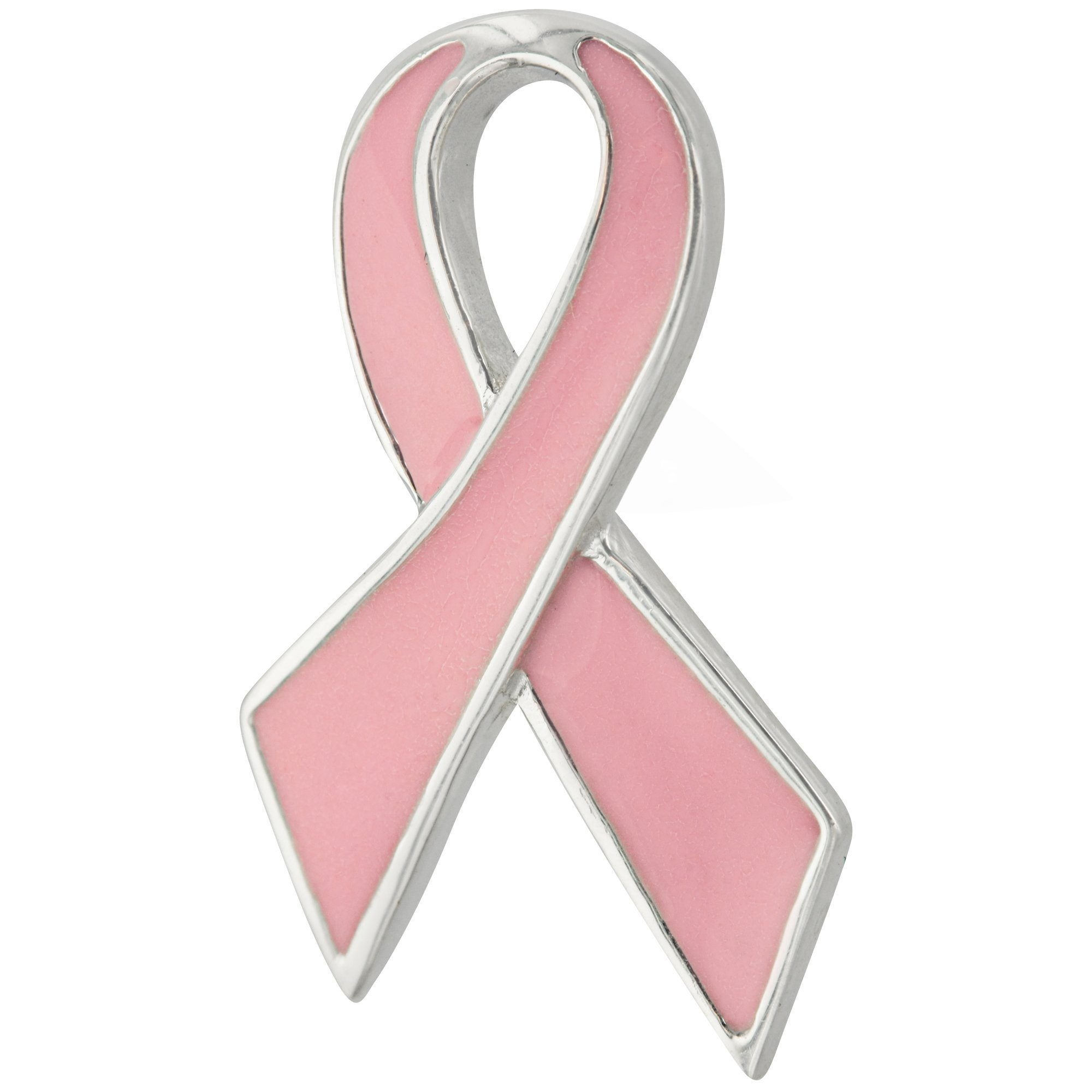 Pink Ribbon Sterling Pin - Single