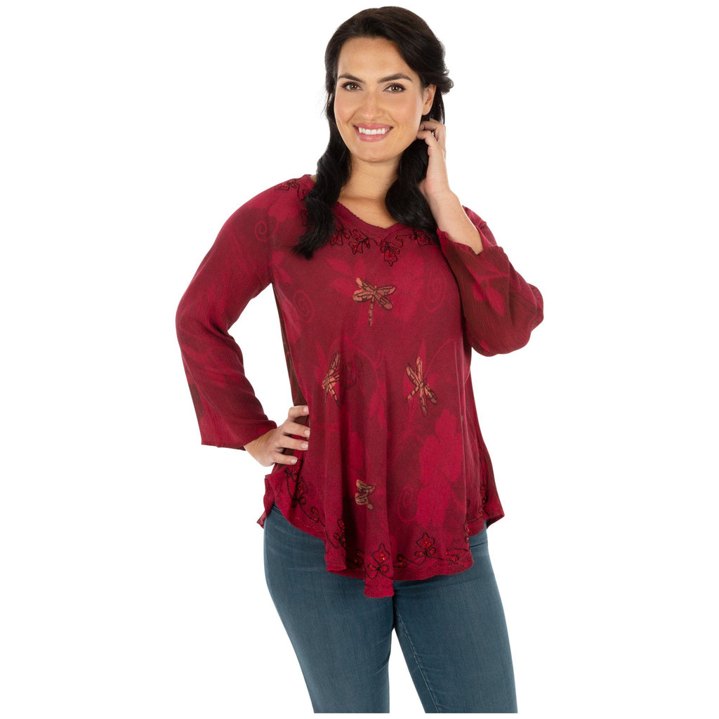 Scarlet Dragonfly Long Sleeve Tunic – The Animal Rescue Site