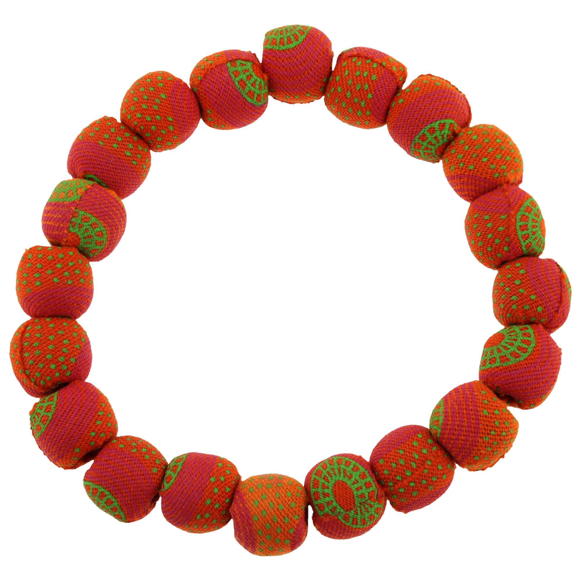 ShweShwe Bead Ball Bracelet - Orange