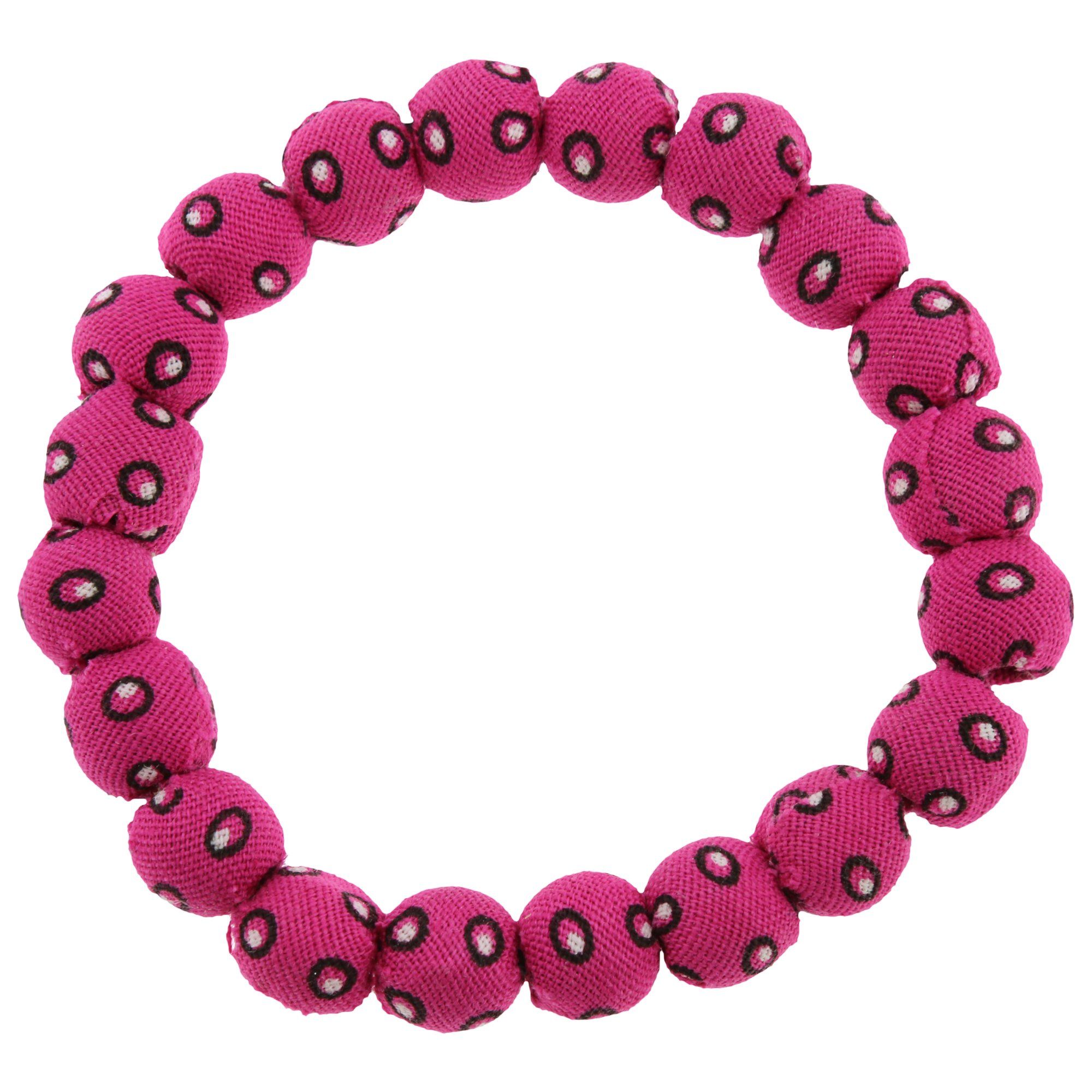 ShweShwe Bead Ball Bracelet - Pink