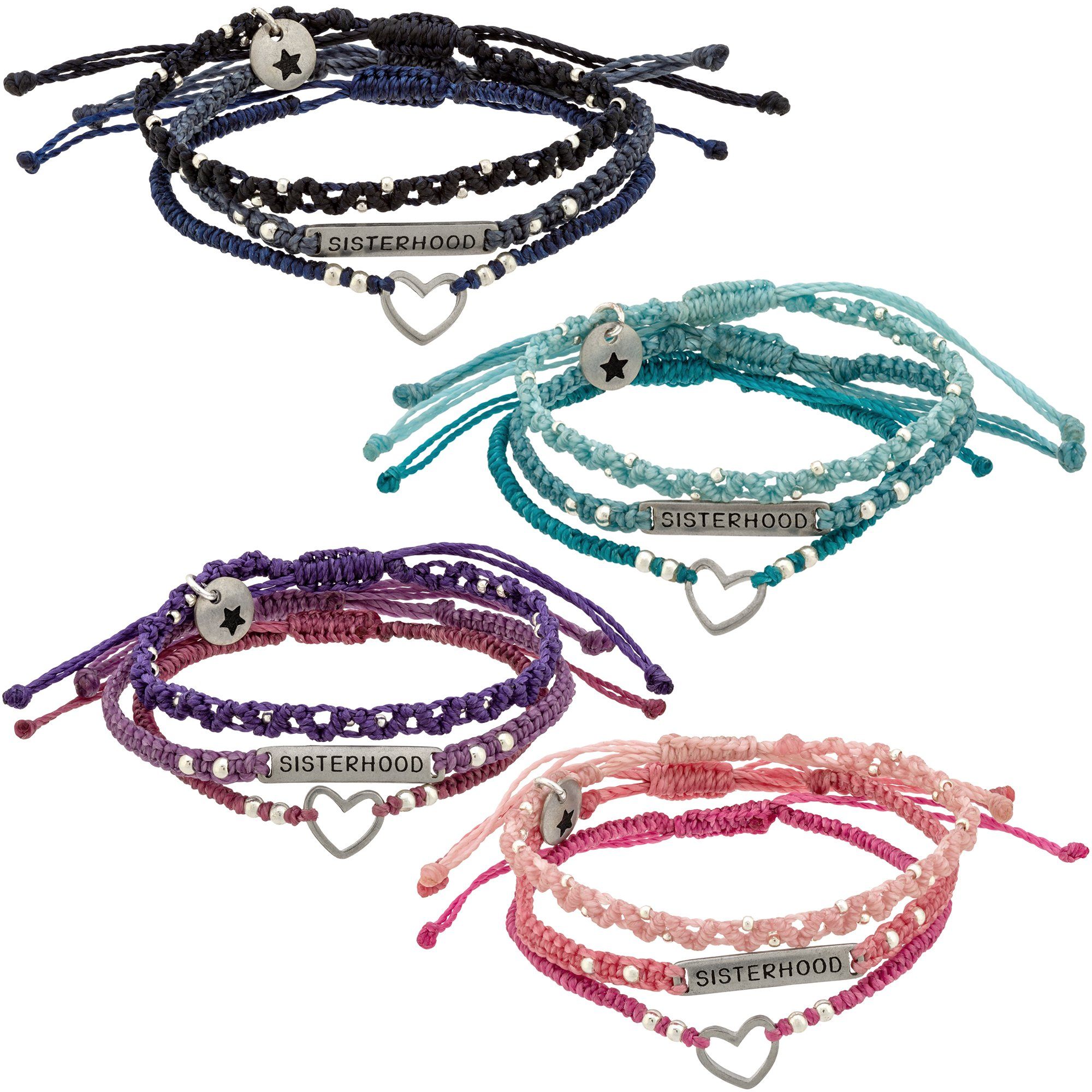 Sisterhood Woven Bracelet Set - Blue