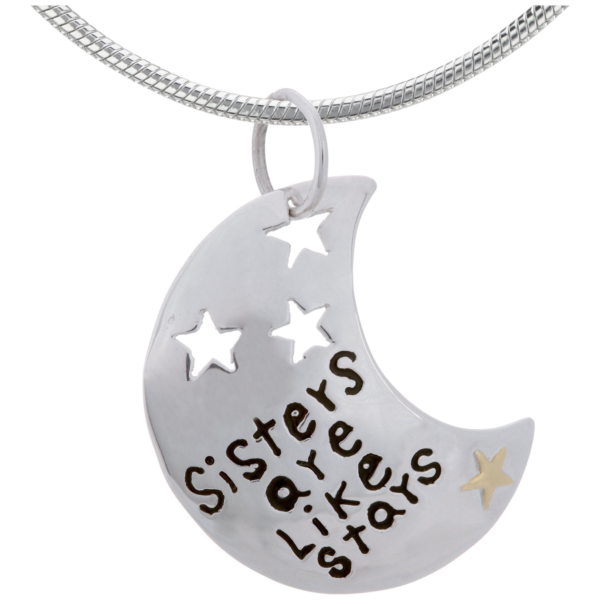 Sisters Are Like Stars Sterling & Brass Necklace - Pendant Only