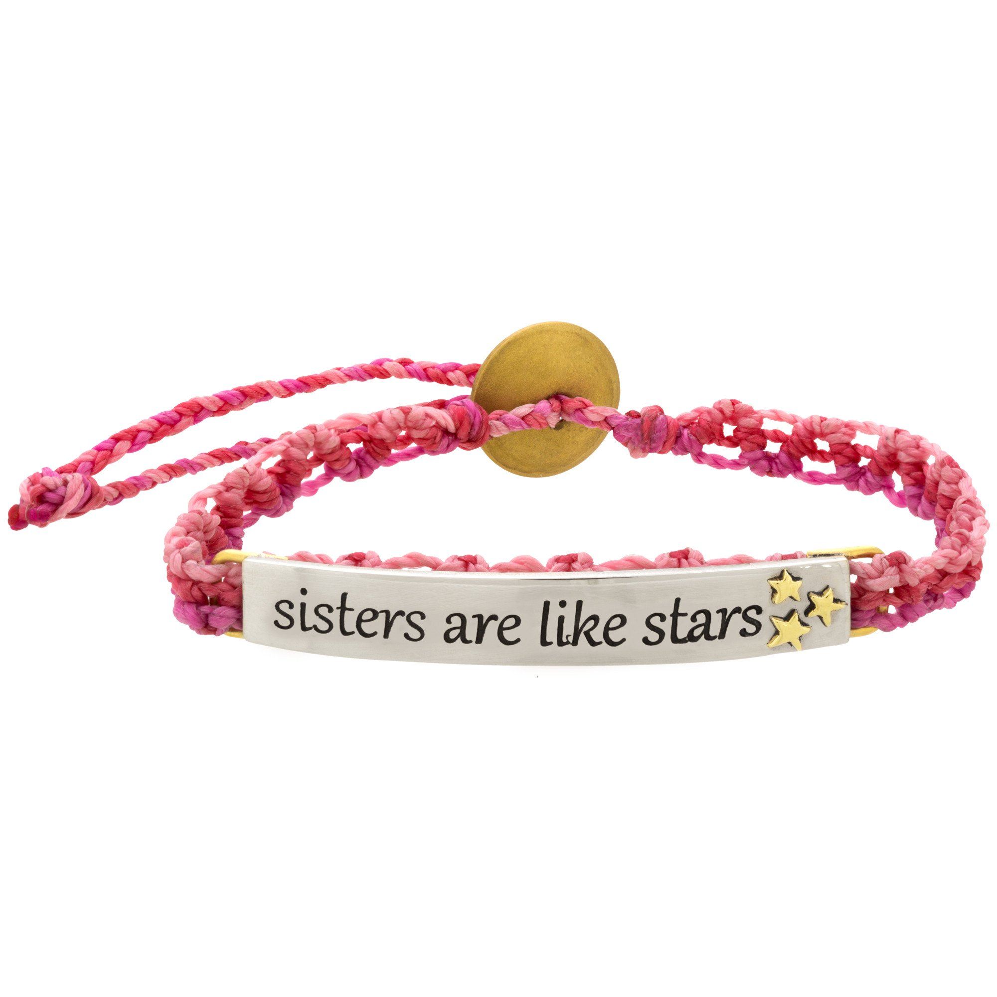 Sisters Are Like Stars Handwoven Bracelet - Pink