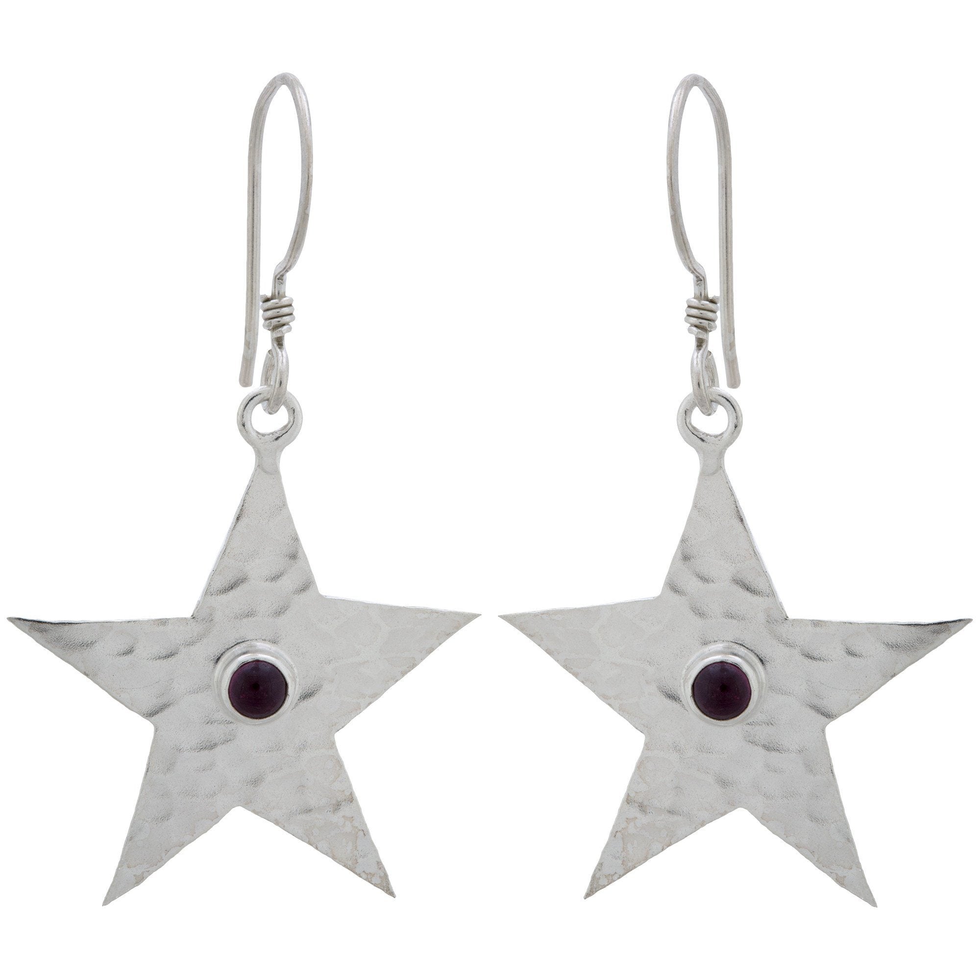 Star Shine Sterling Earrings - Garnet
