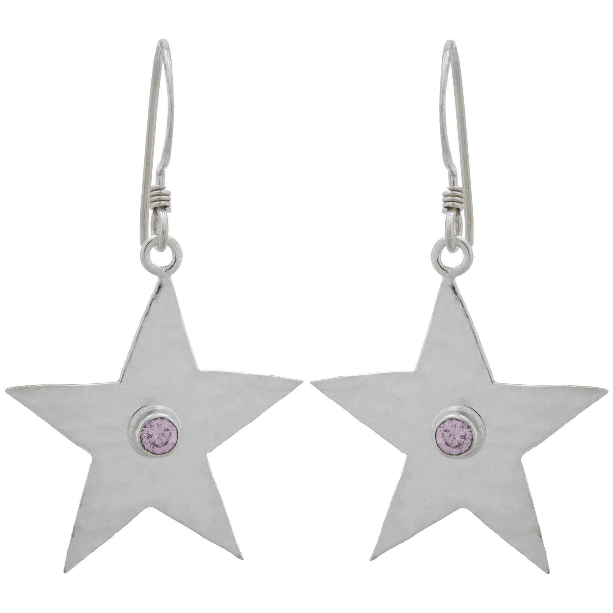 Star Shine Sterling Earrings - Pink Zirconia