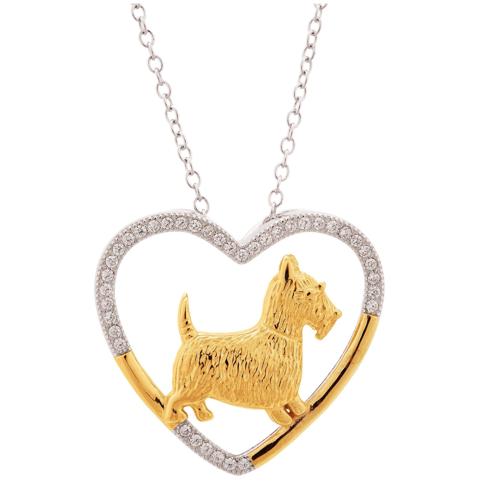 Sterling & Gold Plated Dog Breed Necklace - Scottie