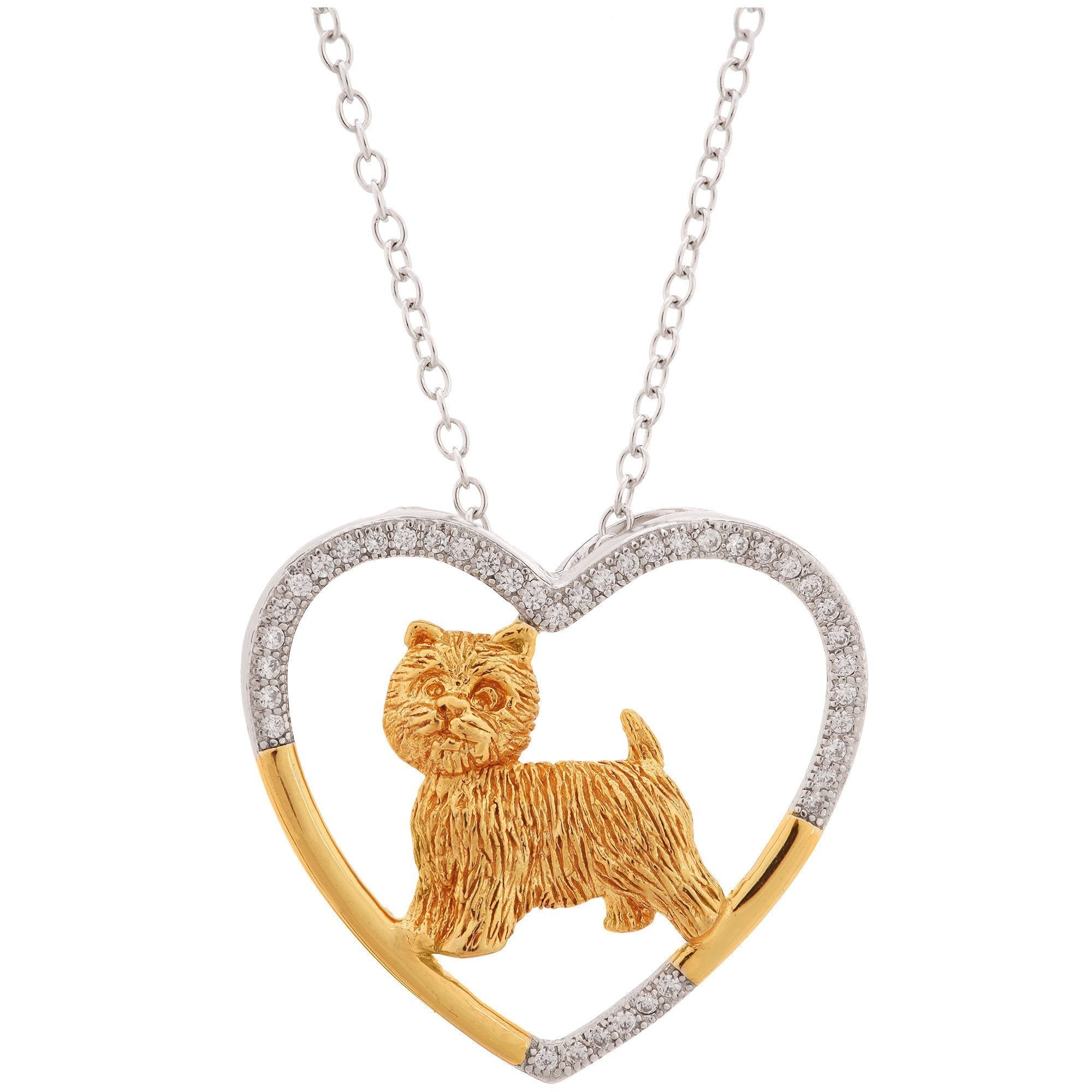 Sterling & Gold Plated Dog Breed Necklace - Westie