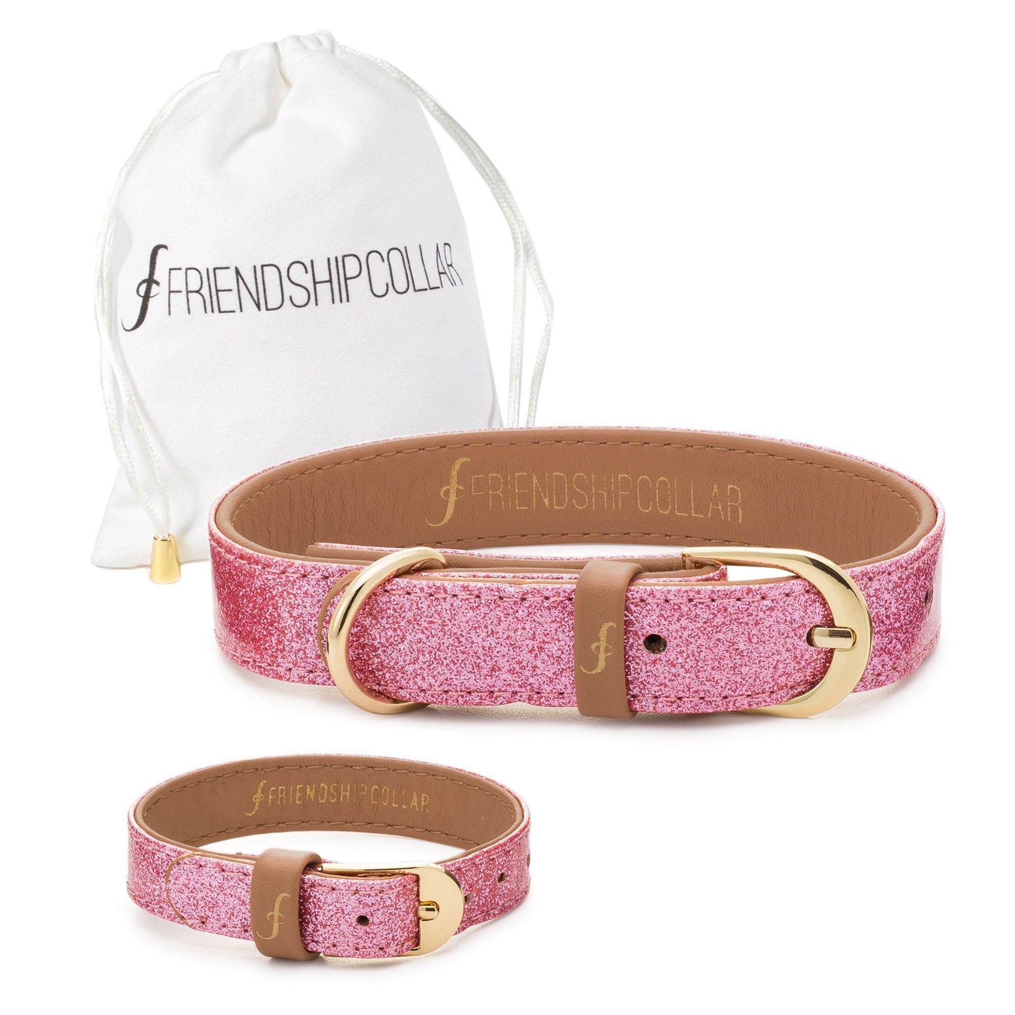 The Sparkling Pink Friendship Collar & Bracelet Set - XXL