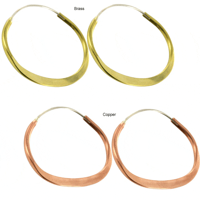 Tribalinks Oval Hoop Earring - Brass
