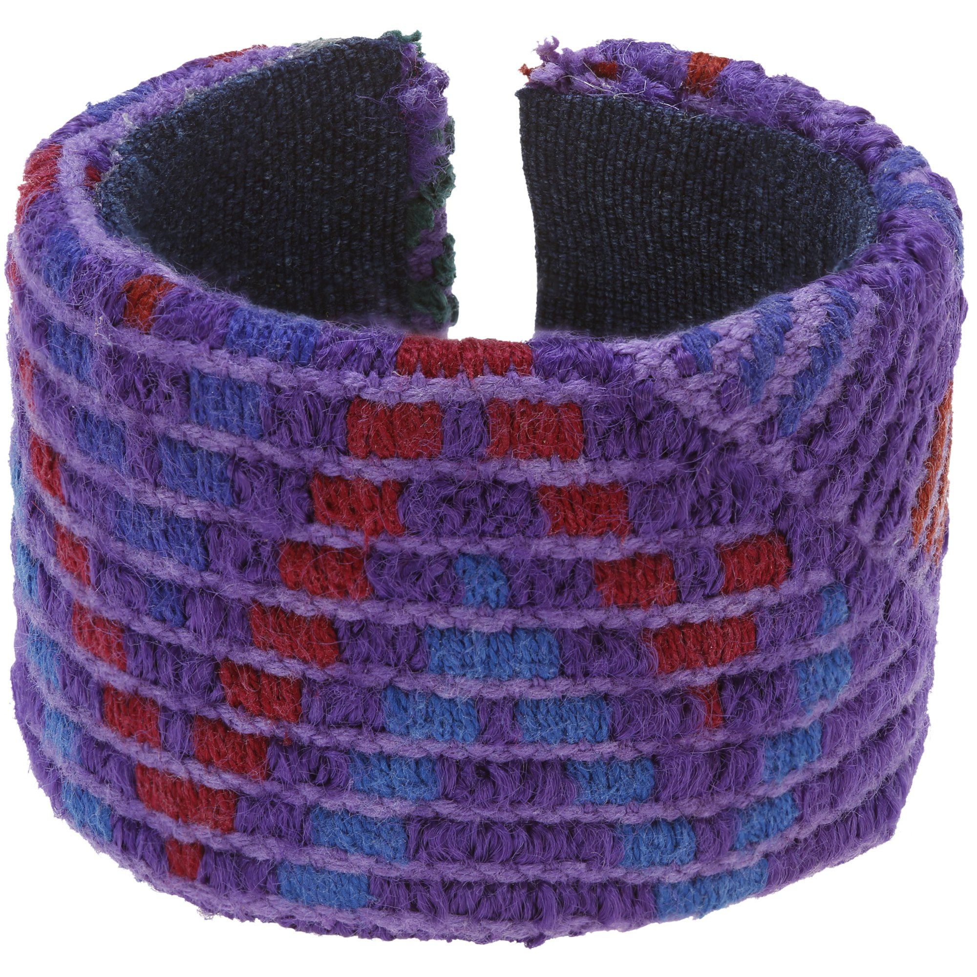 Upcycled Huipil Cuff - Purple