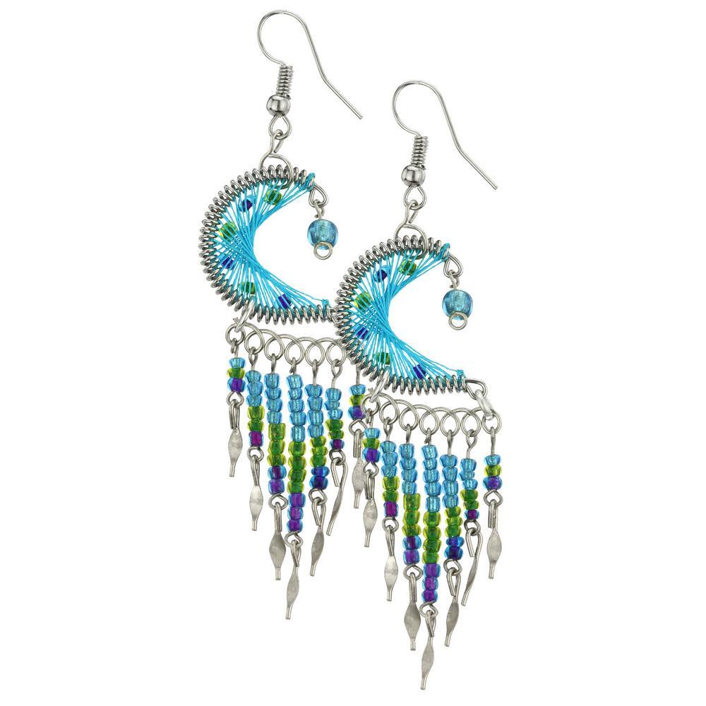 Wish Upon A Star Peruvian Thread Earrings - Turquoise