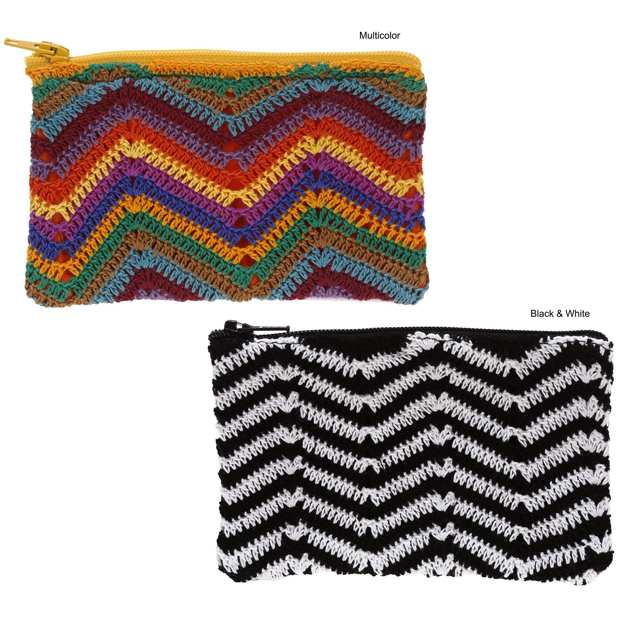 Zig Zag Crochet Coin Purse - Multicolor