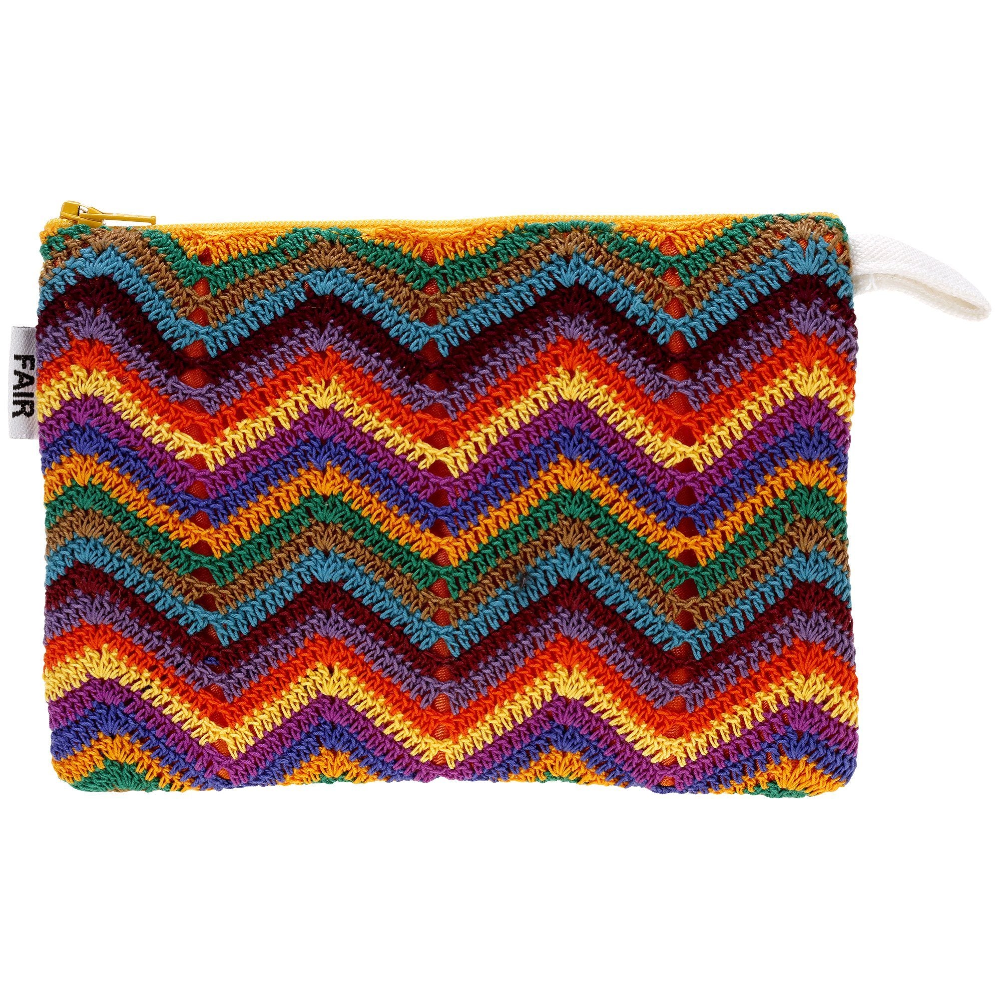 Zig Zag Crochet Pouch - Multicolor