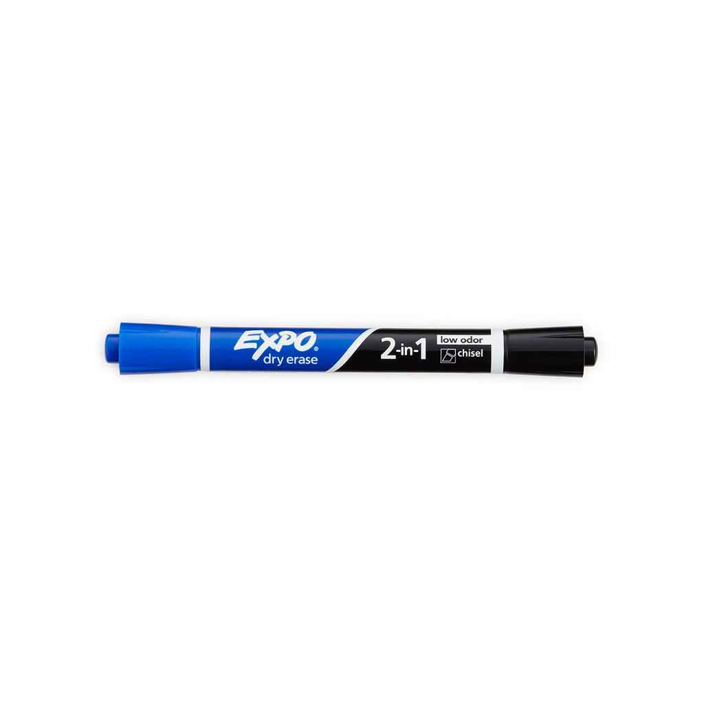 Expo 2 in 1 Blue and Black Dry Erase Marker Chisel Tip  Expo Dry Erase Markers