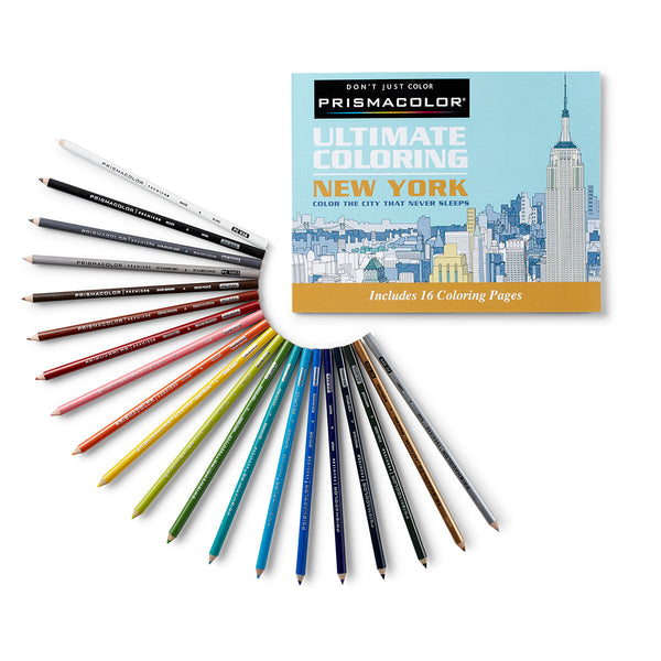 Prismacolor Premier Soft Core Pencils Adult Coloring Book Kit, NYC Sou