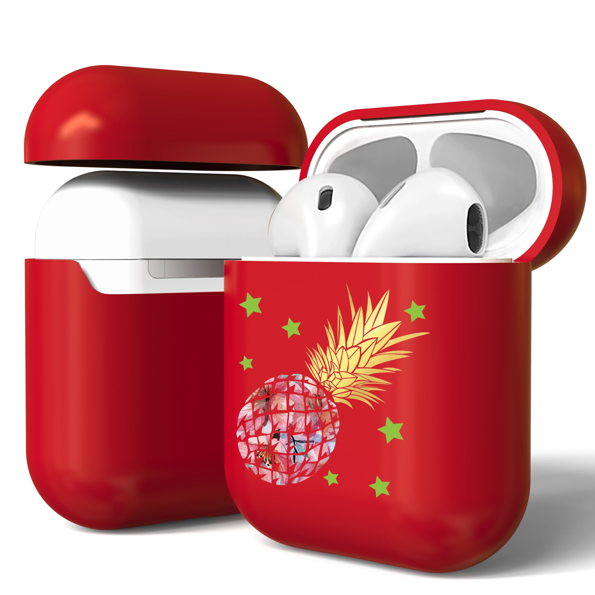 Beyond Cell Case Cover Designed For Apple AirPods Generation 1 & 2, Rubberize Red