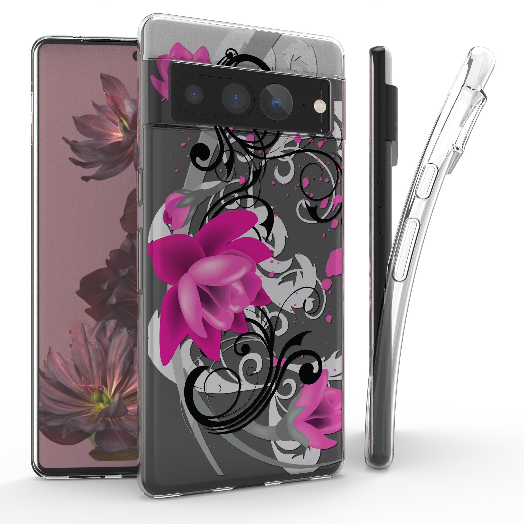 Flex Gel Slim Designed For Google Pixel 7 Pro Case Floral And Plant Series