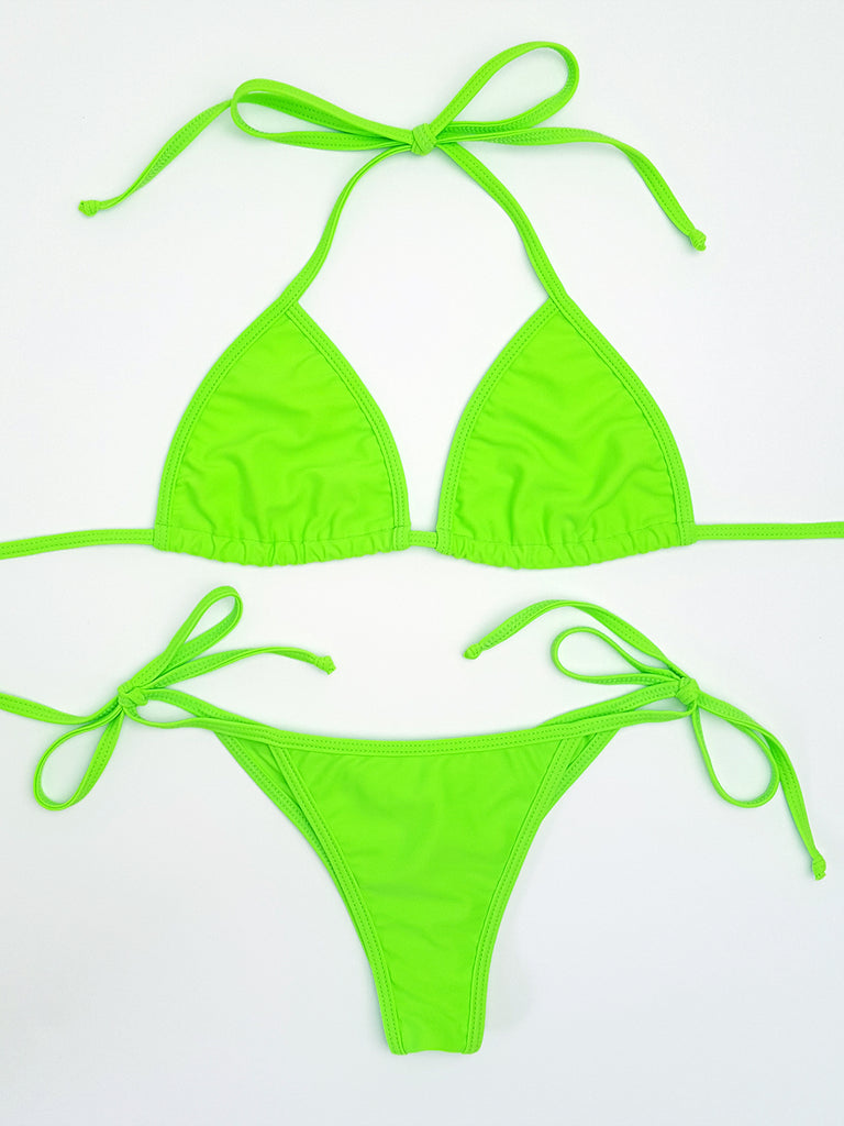 Neon Green Micro Scrunch Bikini | Hunni Bunni