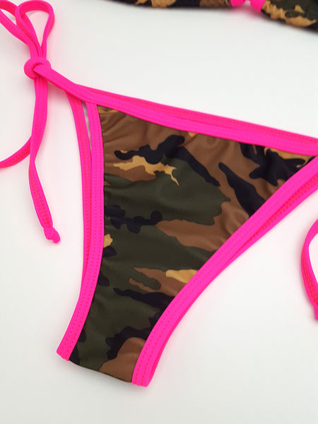 Camouflage with Pink Cheeky Bikini | Hunni Bunni
