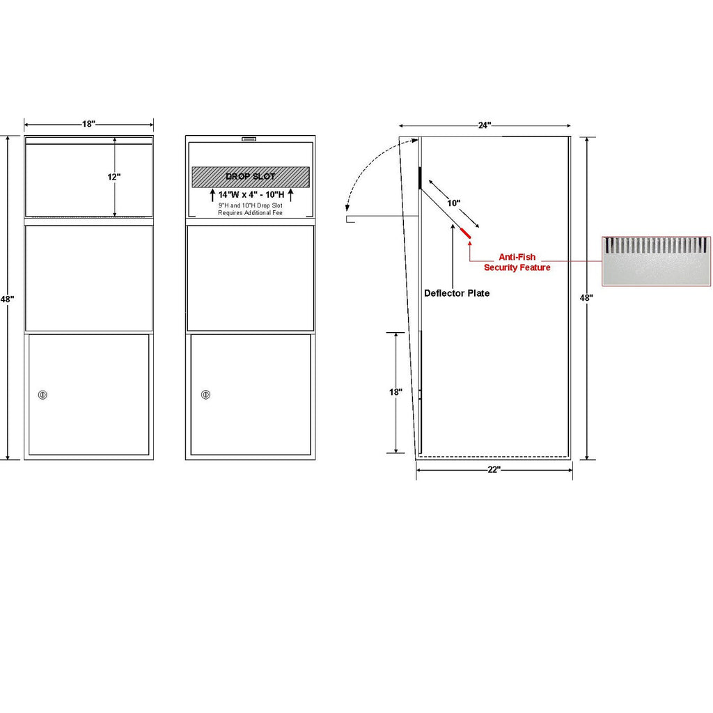 Jayco Industries Aluminum 4ft Large Standard Parcel Drop Box ... - Large Standard Parcel Drop Box