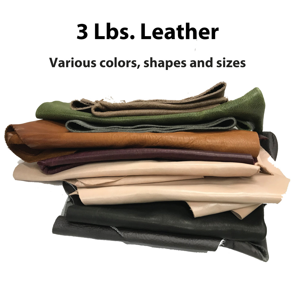 Leather Remnants Variety of Colors per box. Available in 3, 5, 10, 25 and  50 lbs.