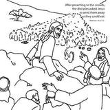 Jesus Feeds the Five Thousand Bible Coloring Card