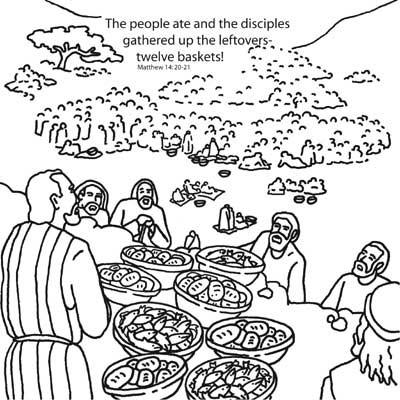 Jesus Feeds 5000 Coloring Page With Verse Coloring Pages